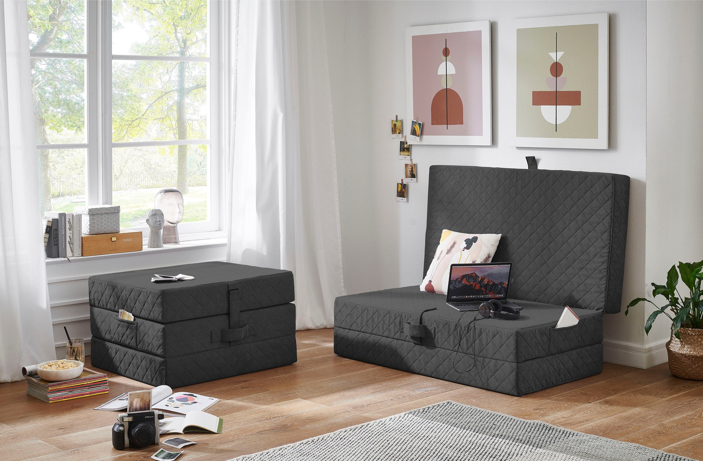 ATLANTIC home collection Sessel »Lenny«, Sessel als Faltmatratze mit Gästebettfunktion