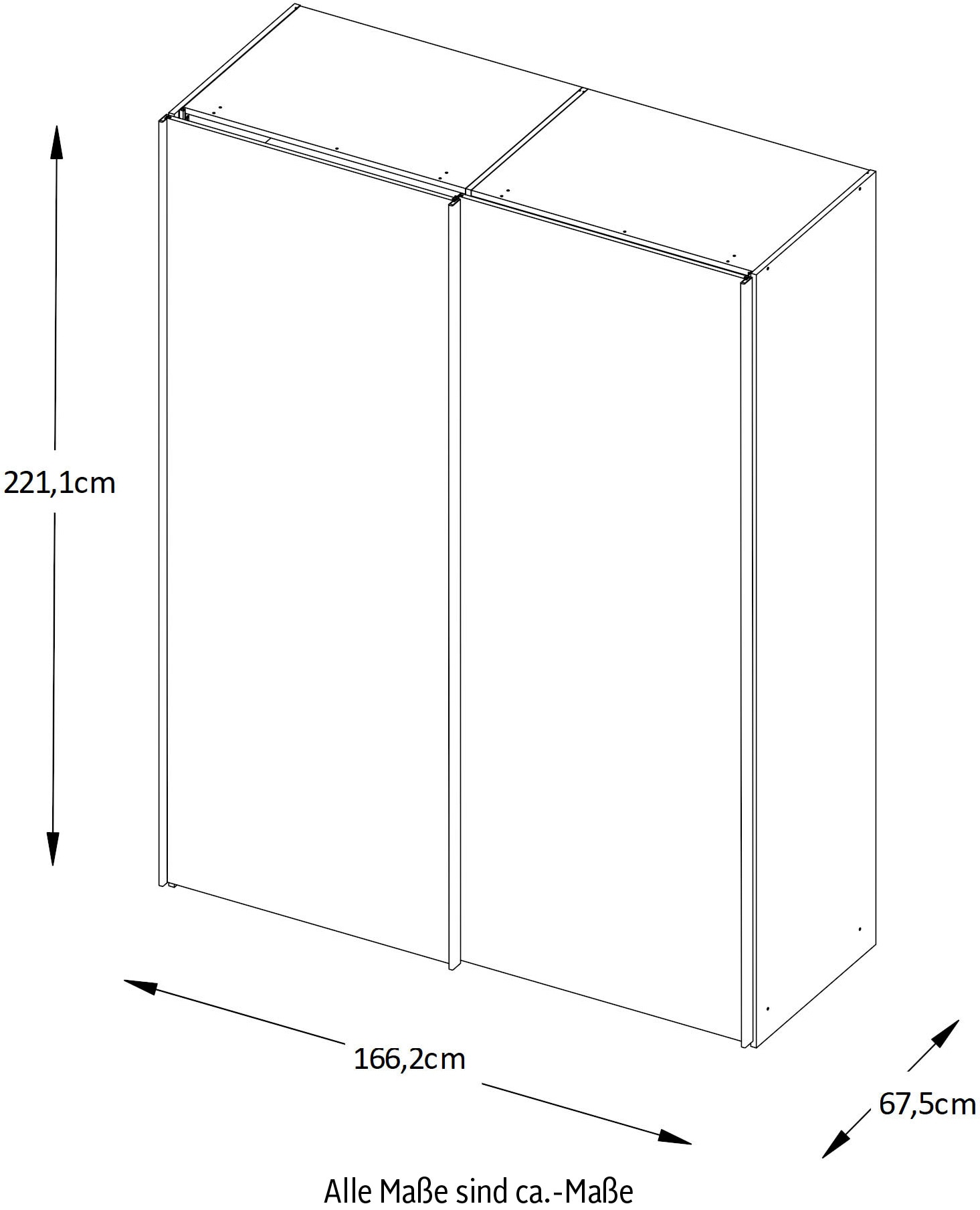 STAUD Schwebetürenschrank »Includo, Made in Germany« vier verschiedene Ausstattungsvarianten