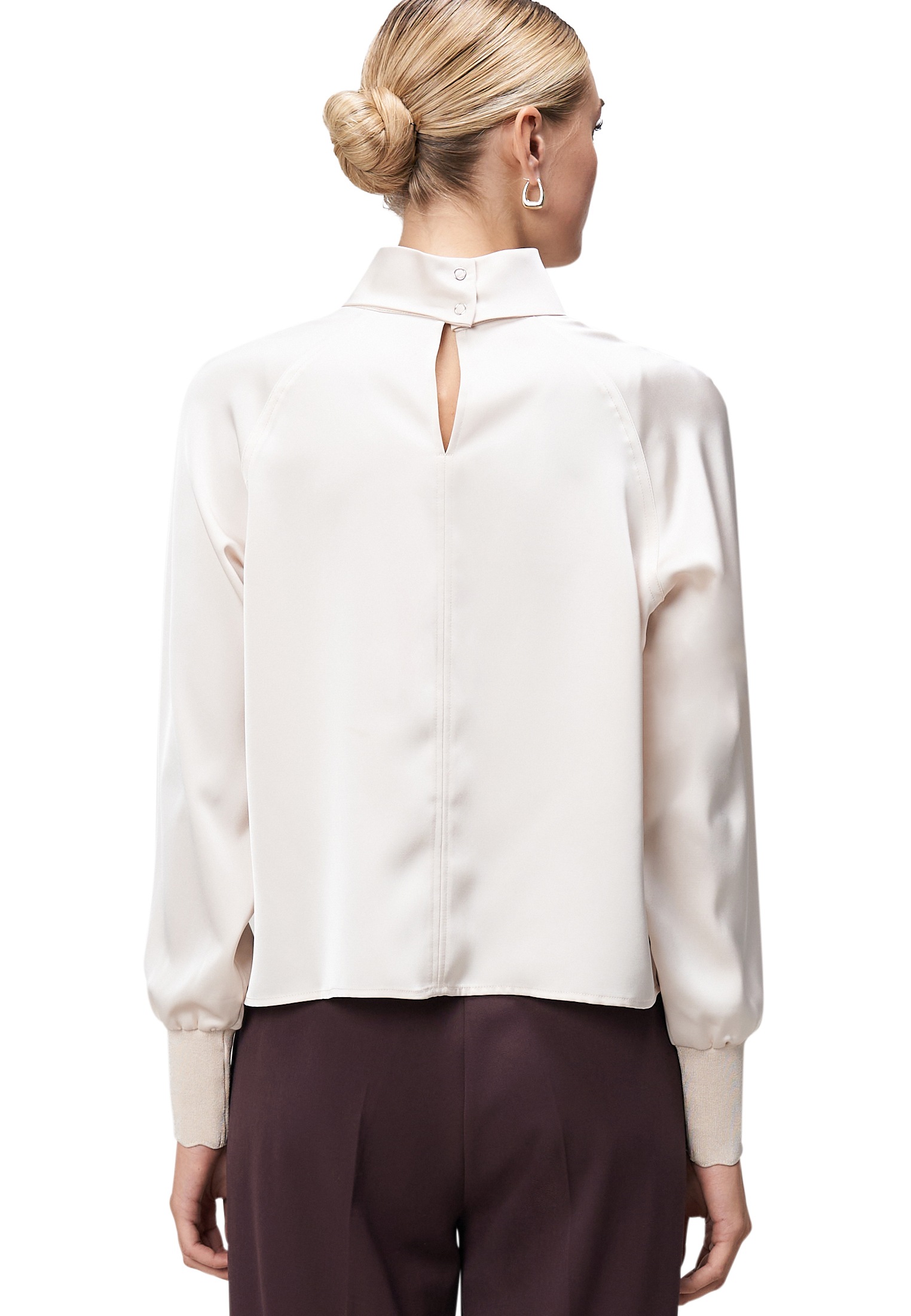Zero Satinbluse »Satin-Bluse mit Kragen«