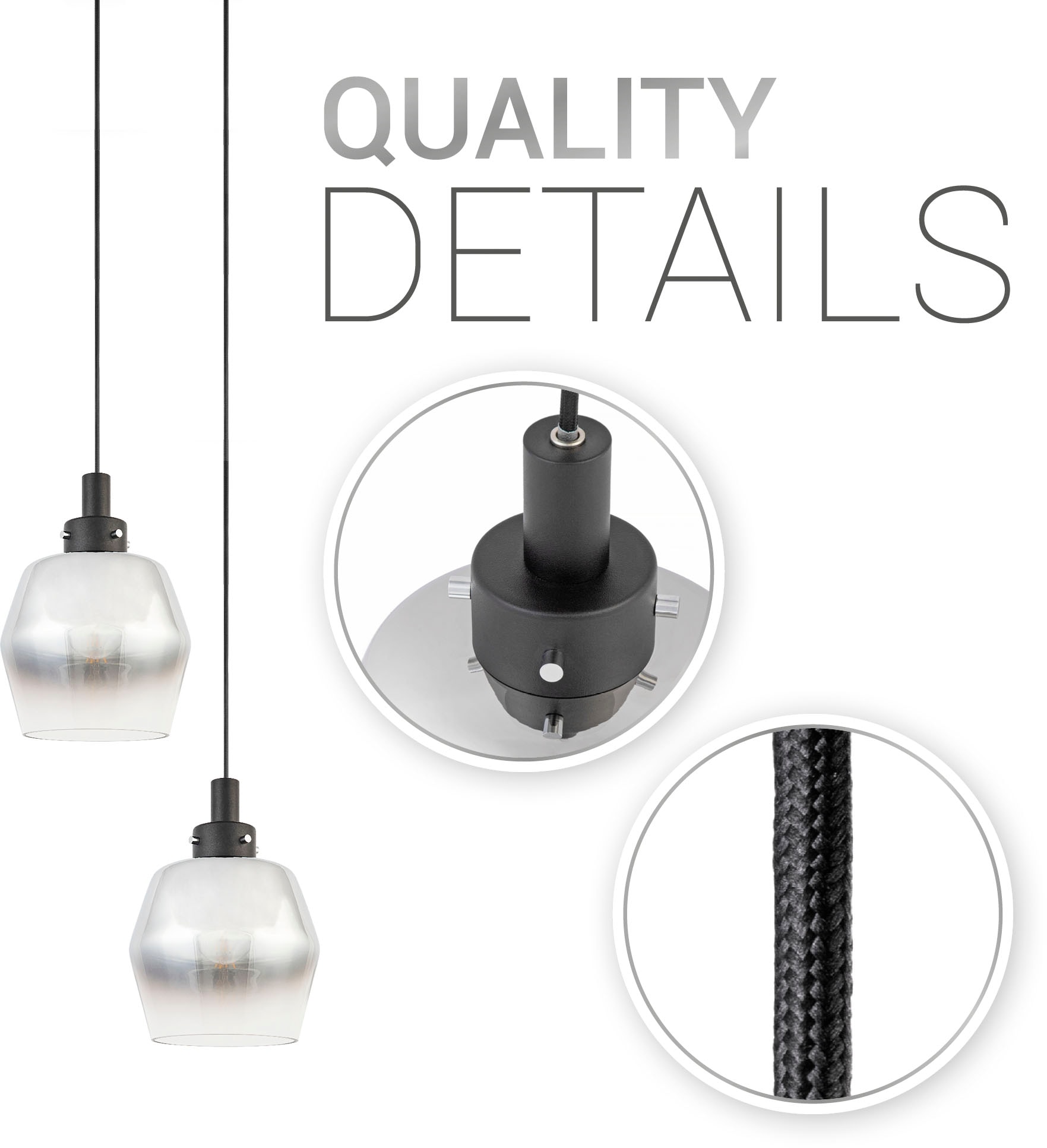 Paco Home Pendelleuchte »DANA« E27 Pendelleuchte Wohnzimmer Glas  Esszimmer Modern Industrial Bar E27