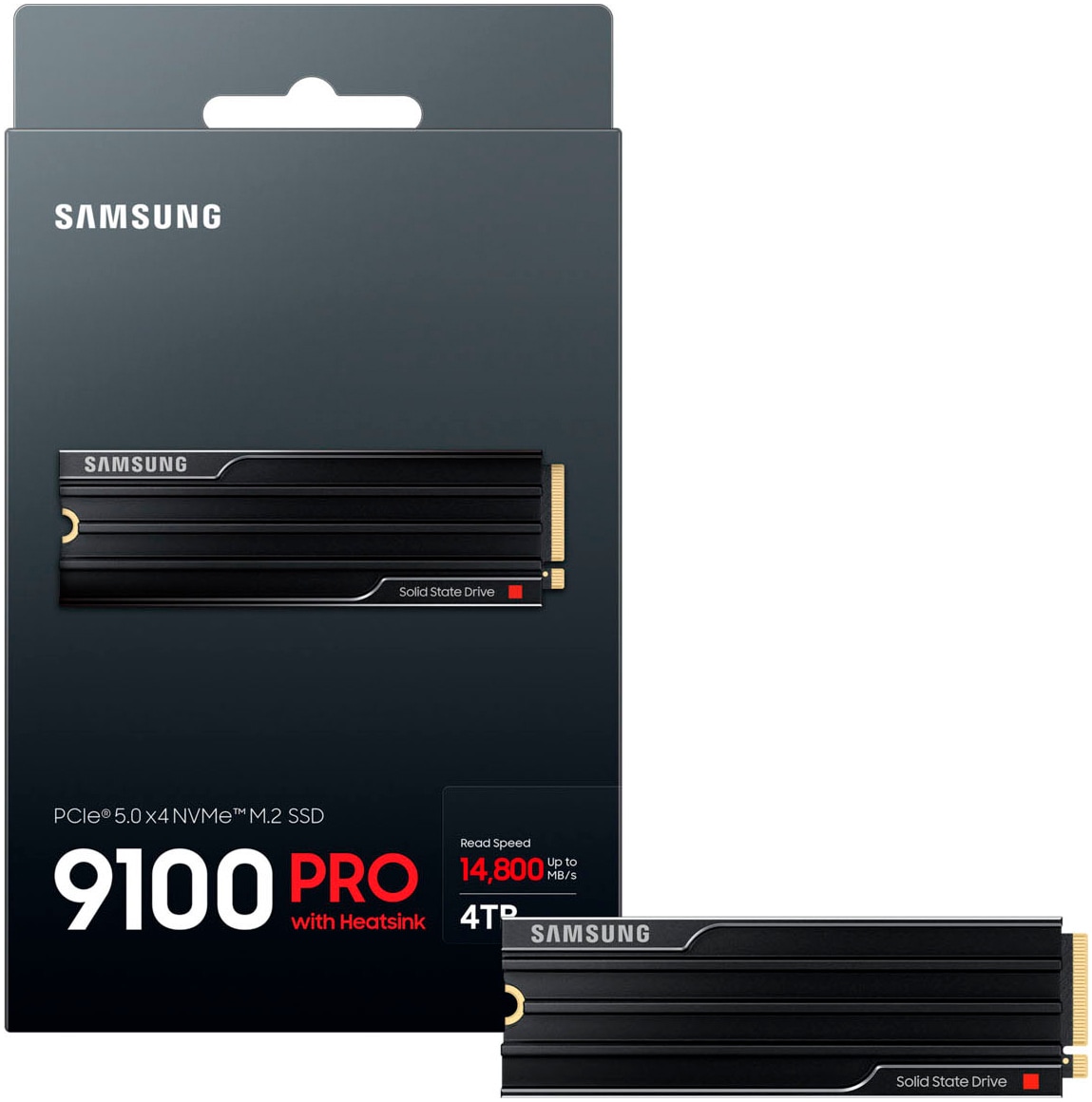 Samsung interne Gaming-SSD »9100 PRO Heatsink PCIe® 5.0 NVMe™ M.2 - 1 TB«, Anschluss PCI Express 5.0