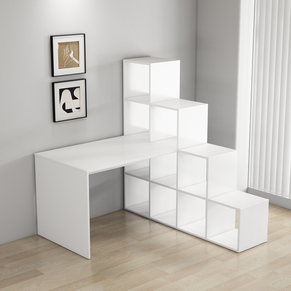 OTTO home Regal-Schreibtisch »Ciela«, flexible Aufstellmöglichkeiten, wechselseitig montierbar, B. 137 cm