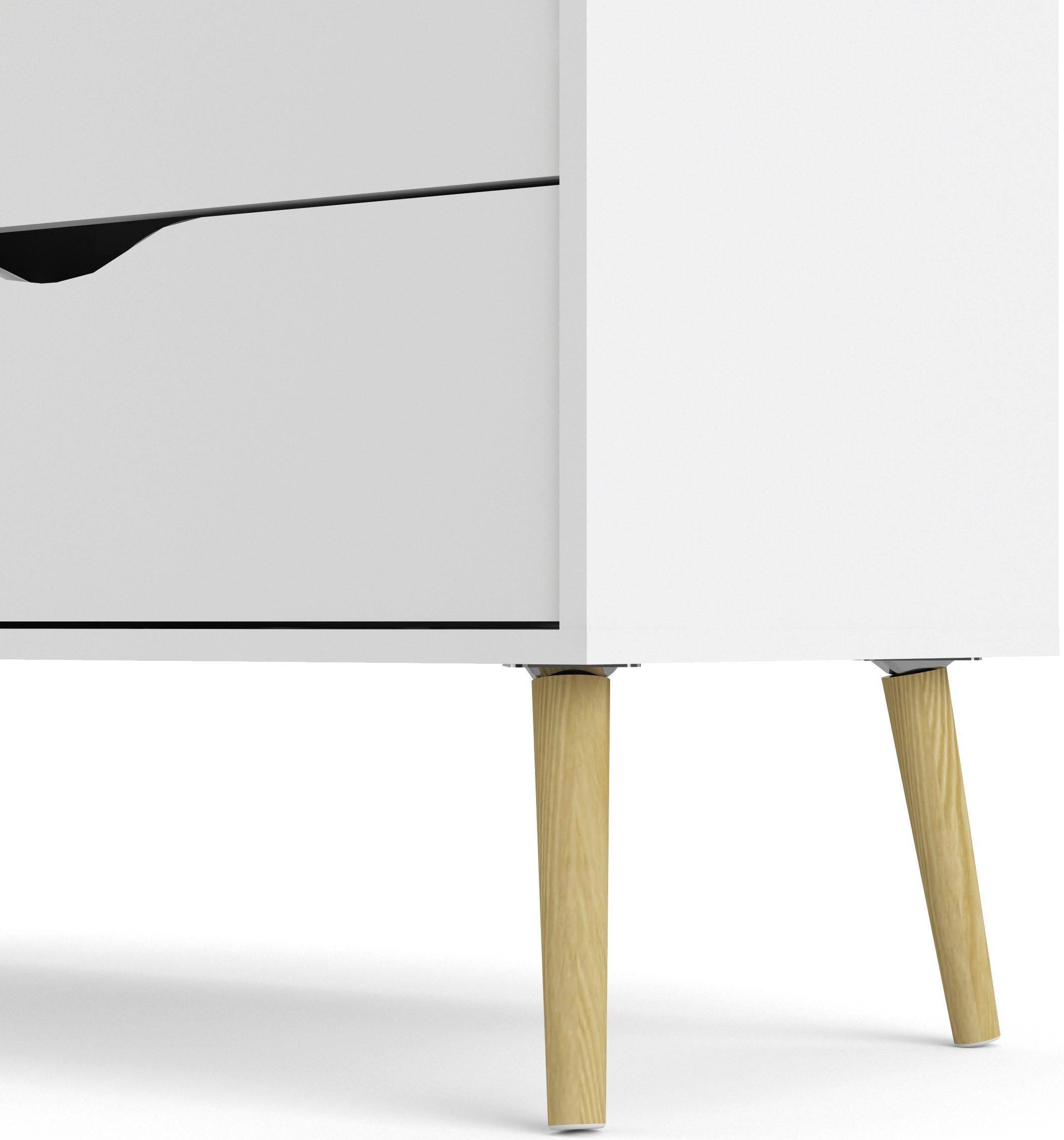 andas Kommode »Oslo, Aufbewahrung, Schubladenschrank, Stauraum«, Sideboard mit 4 Schubladen, Vollholzbeine, Breite 99 cm, Höhe 82 cm