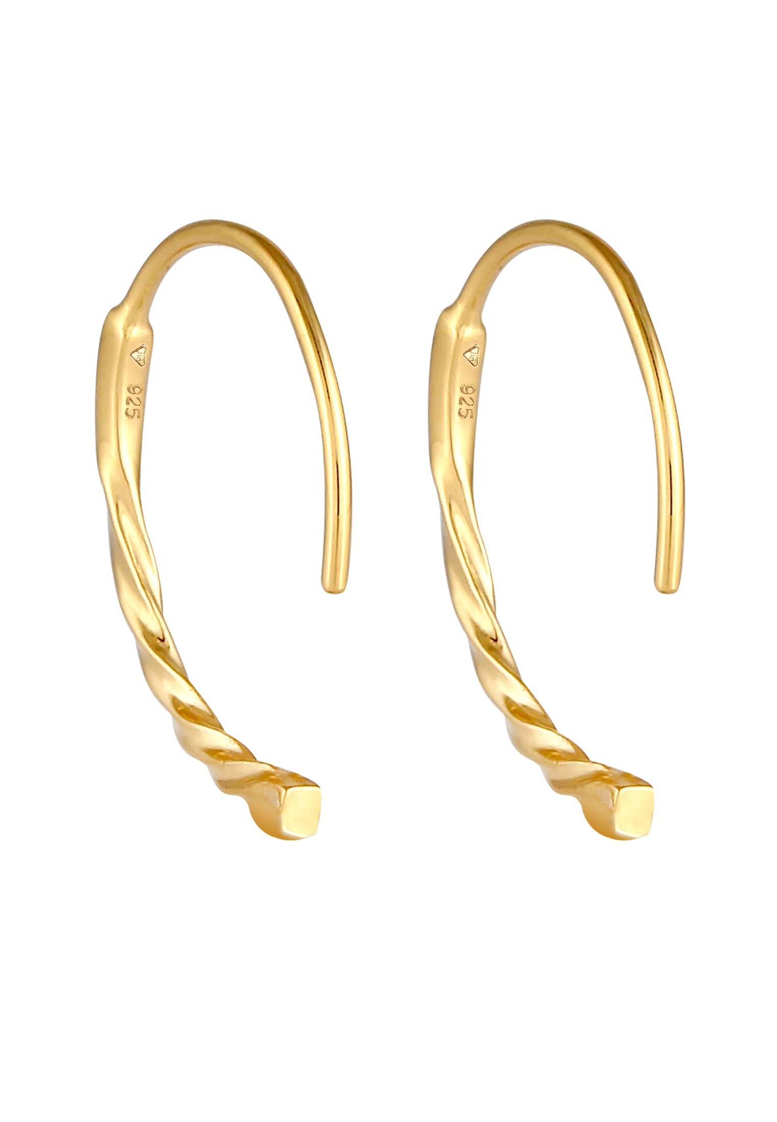 Elli Paar Creolen »Ohrringe Creolen Oval Twist Design Offen 925 Silber«