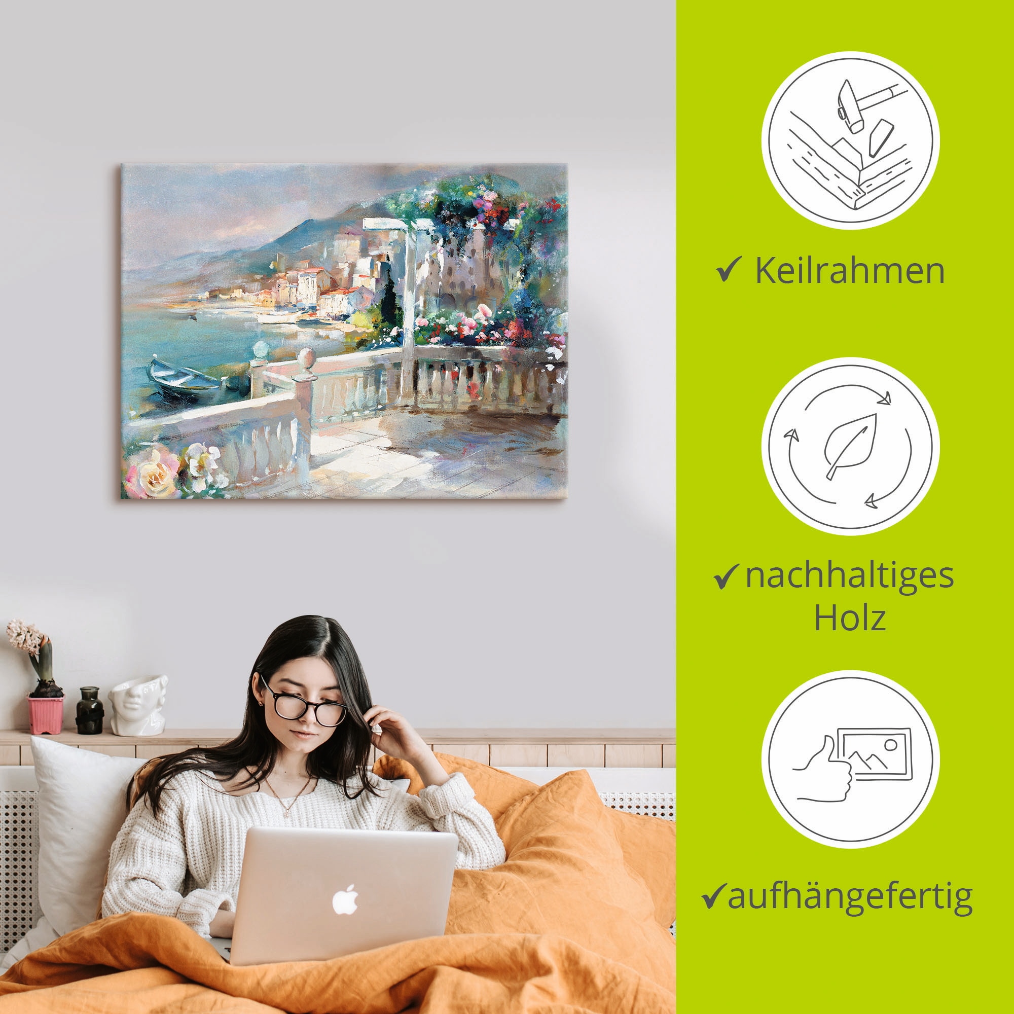 Artland Leinwandbild »Wunderschöne Umgebung« Küste 1 Stk. tlg. auf Holzrahmen gespannt