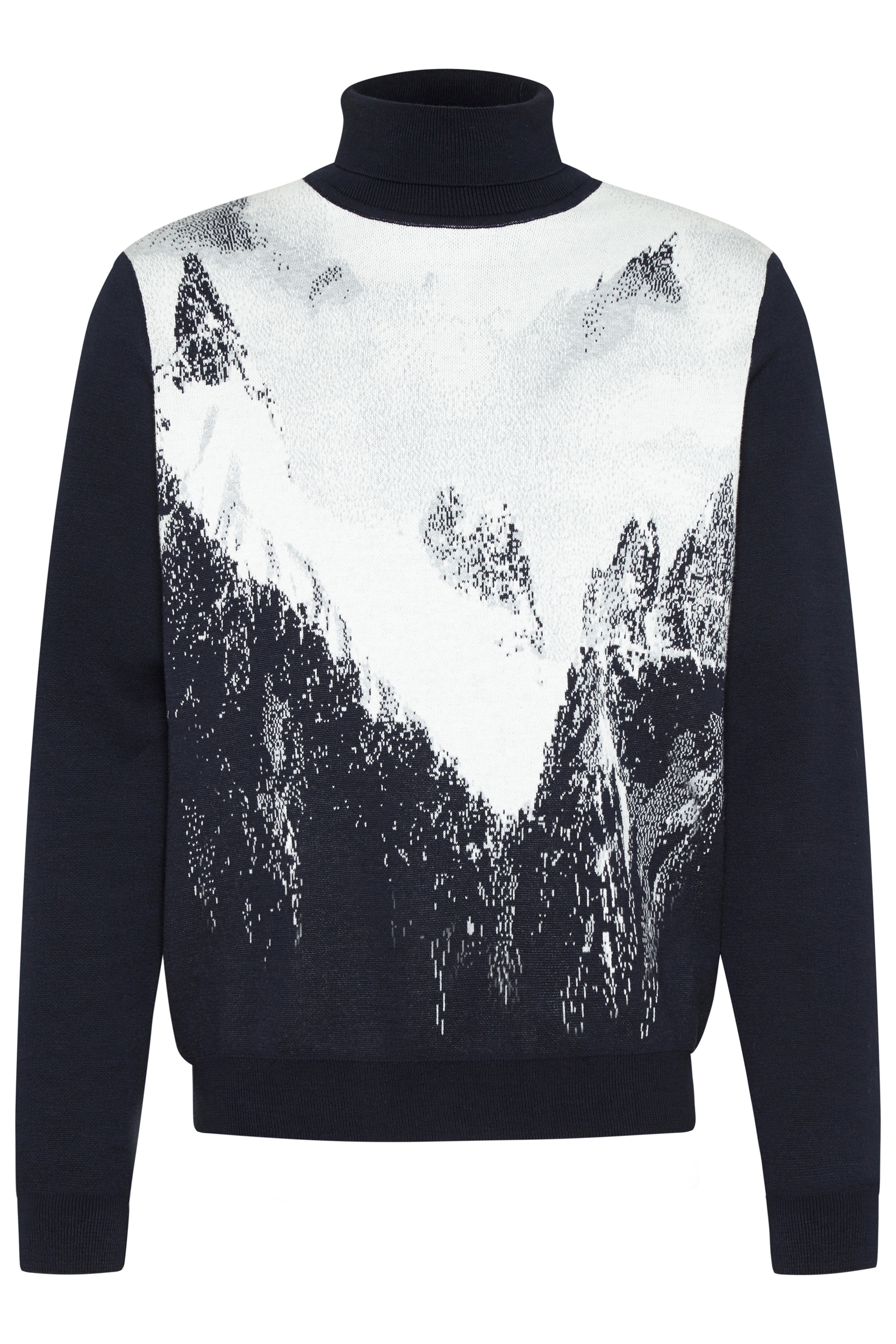 bugatti Rollkragenpullover, mit winterlichem Bergmotiv