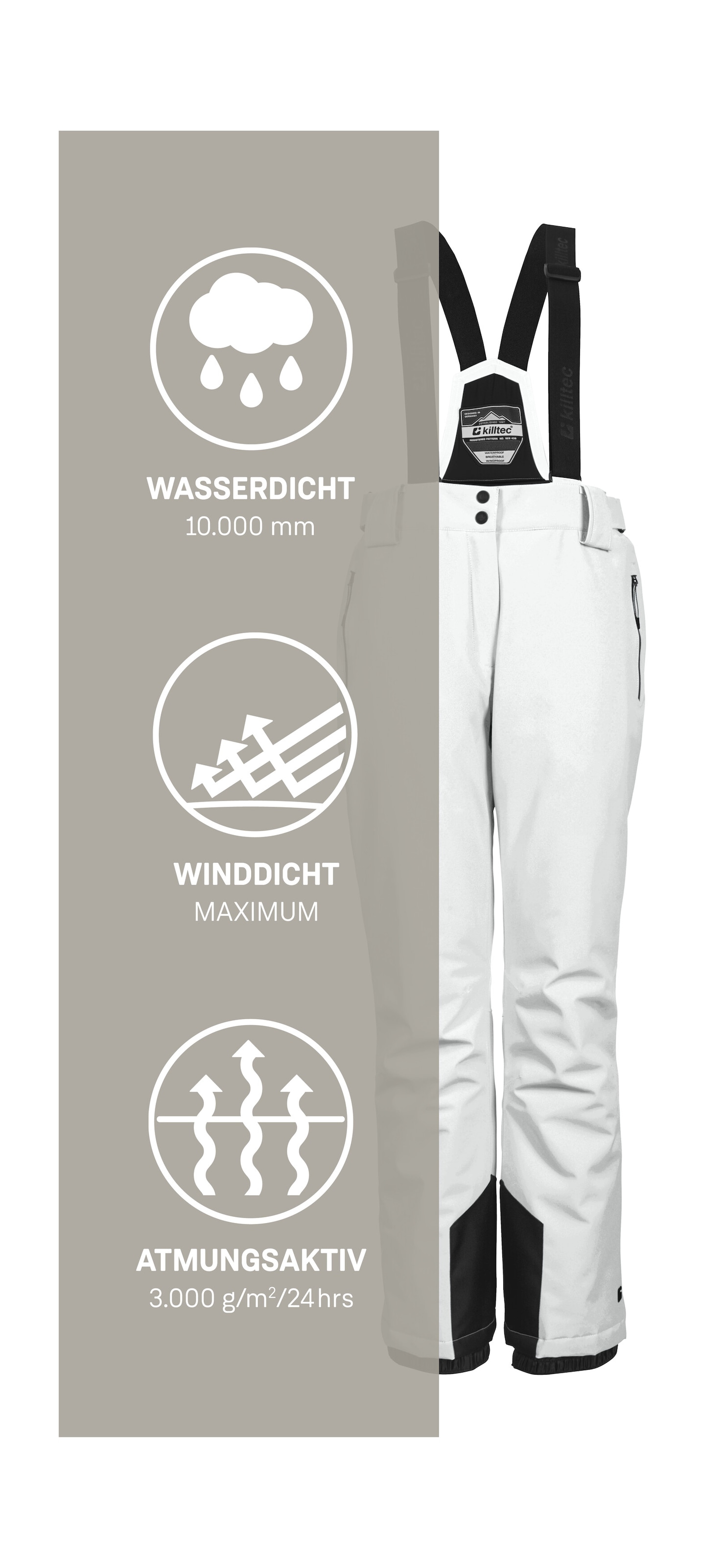 Killtec Skihose »KSW 249 WMN SKI PNTS_ERIELLE«  Wind- und wasserdicht, verstellbare Träger, PFAs-frei imprägniert