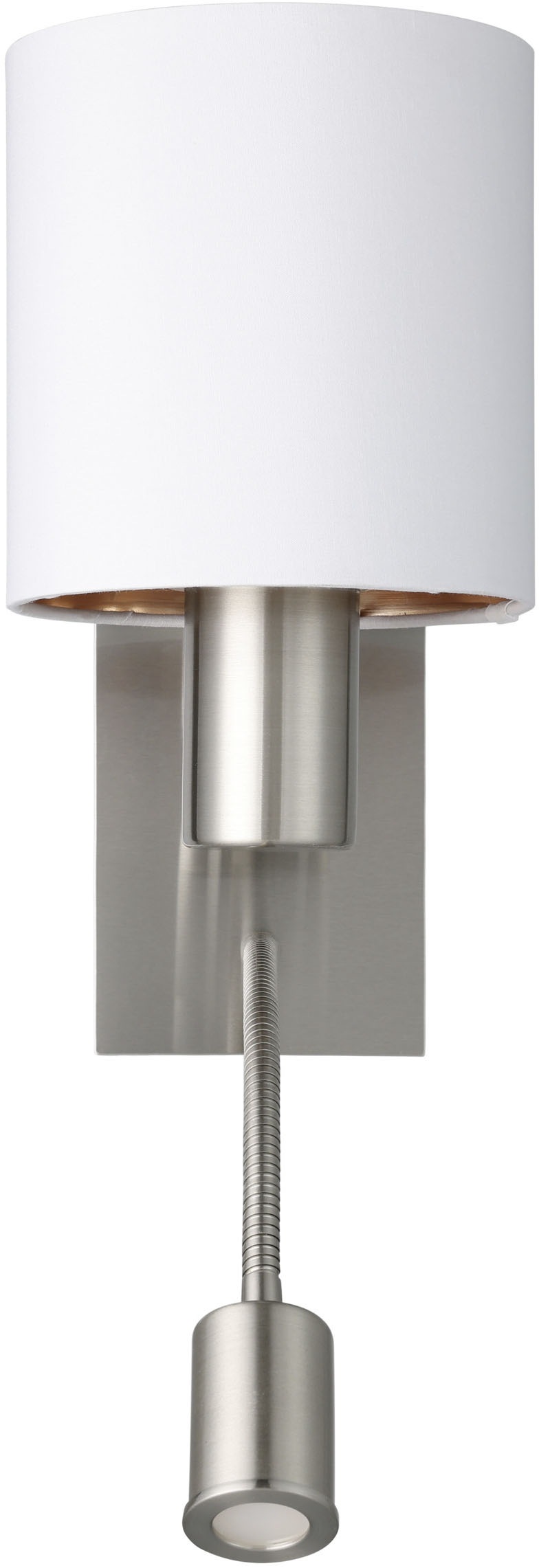 EGLO Wandleuchte »PASTERI Wandlampe - Stahl - E27;LED - 1X40W;1X3,8W - IP20« E27 1 Stk. Warmweiß Wandstrahler, Wandspot, Wohnzimmer, Schlafzimmer, L15 x H38 x AL19,5cm