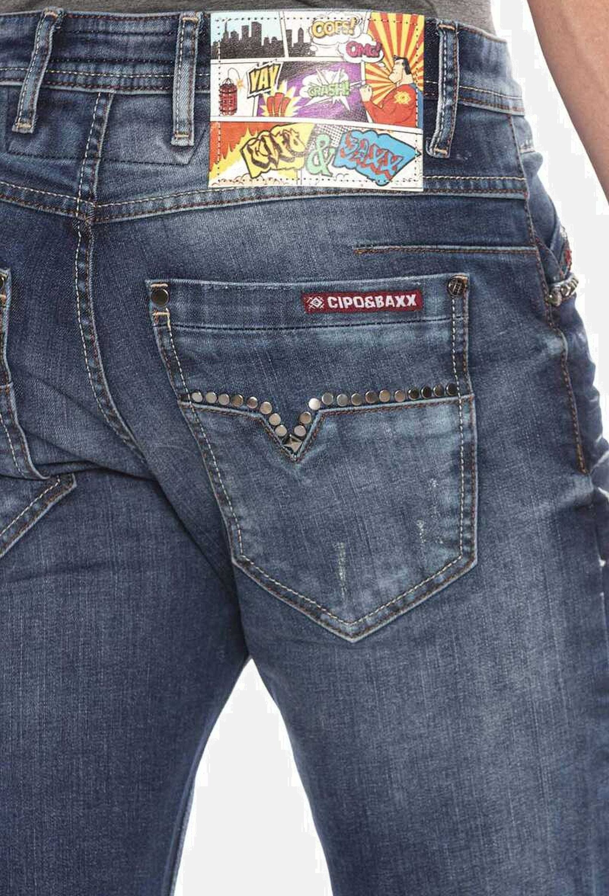 Cipo & Baxx 5-Pocket-Jeans »Cipo & Baxx Jeans« mit trendigen Used-Elementen, CD658