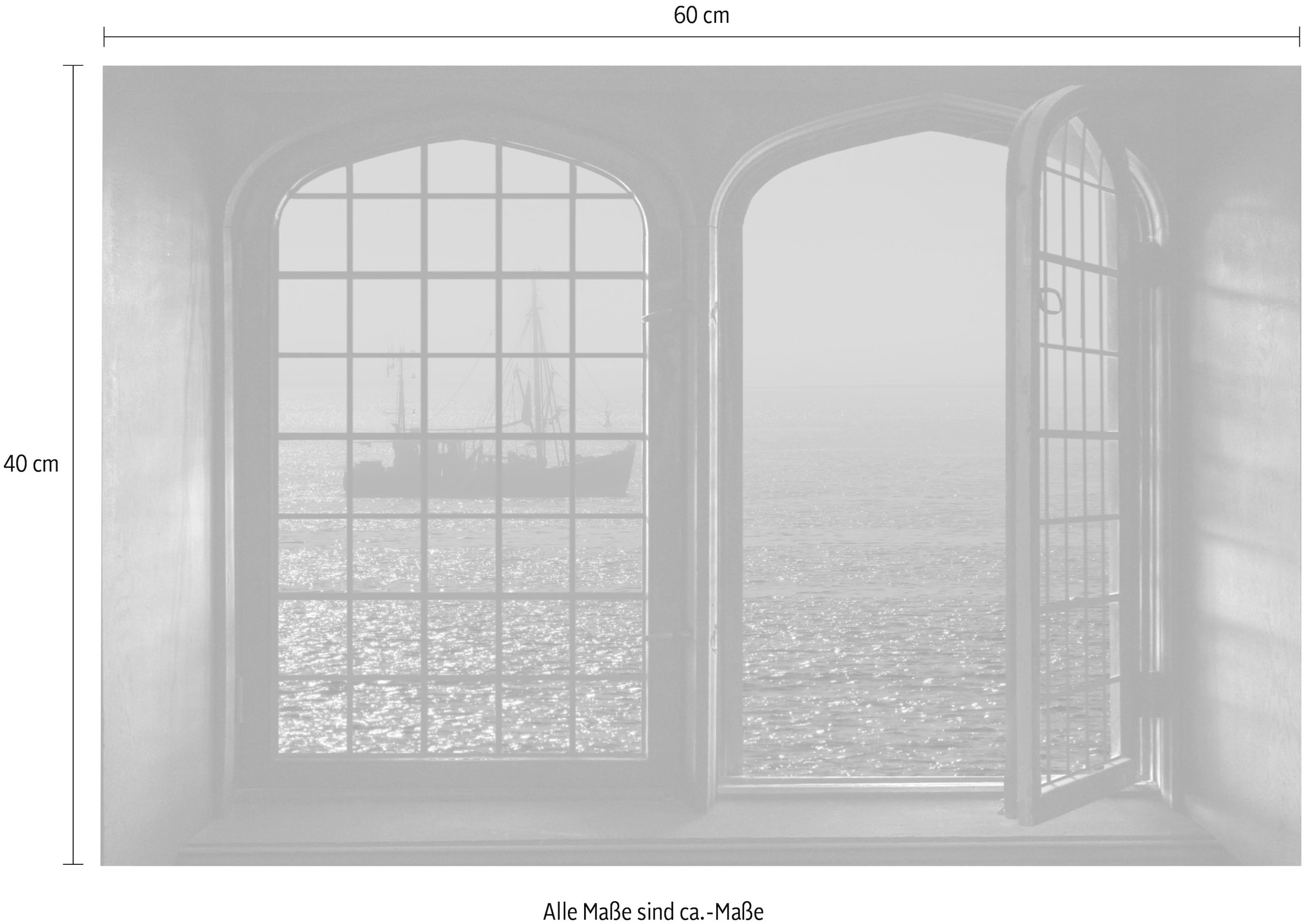 queence Wandsticker »Schiff«, Wandsticker, Wandbild, selbstklebend, 3D, Fenster