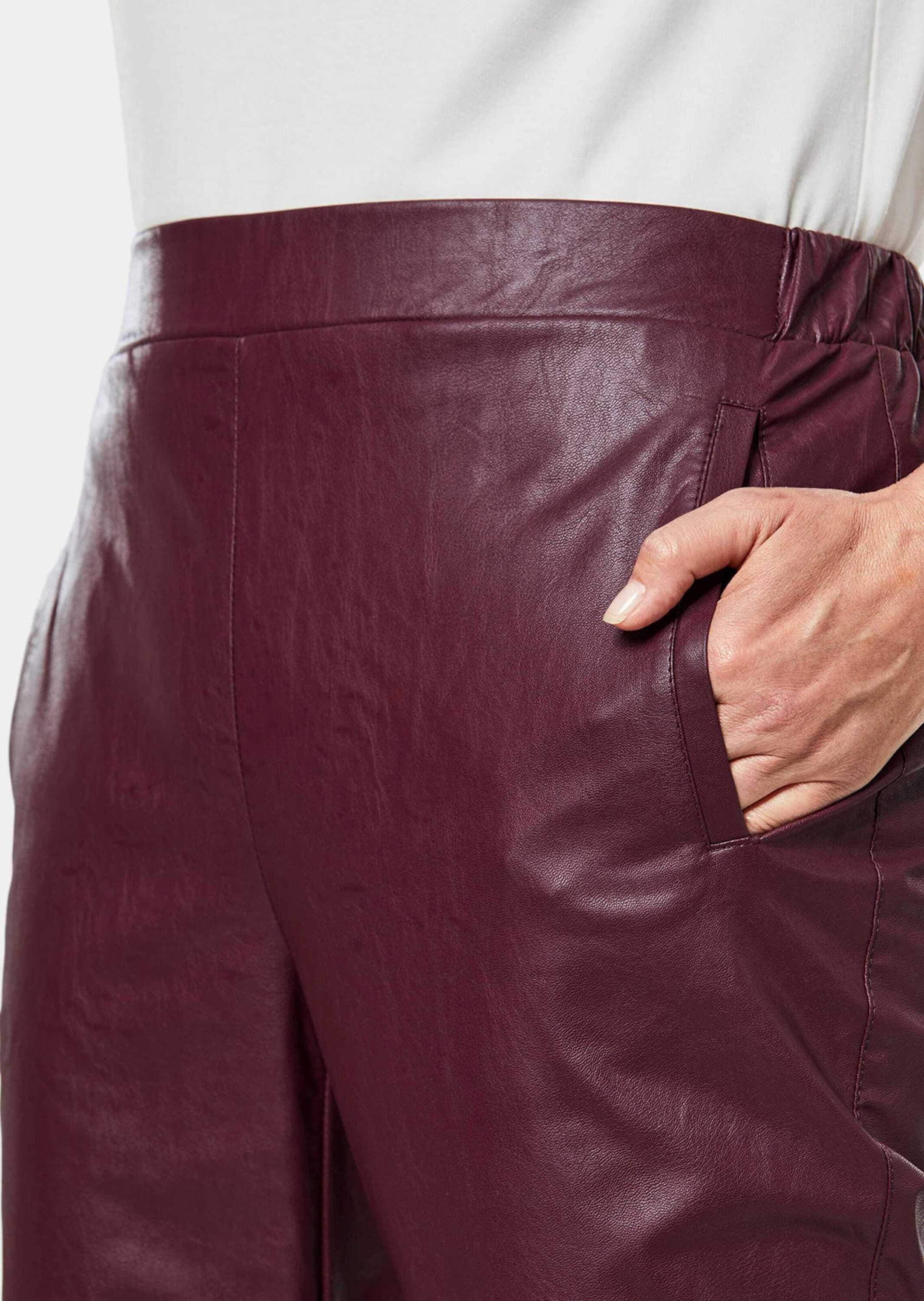 GOLDNER 2-in-1-Hose »Hose Kurzgröße - Bequeme Schlupfhose in Lederoptik«