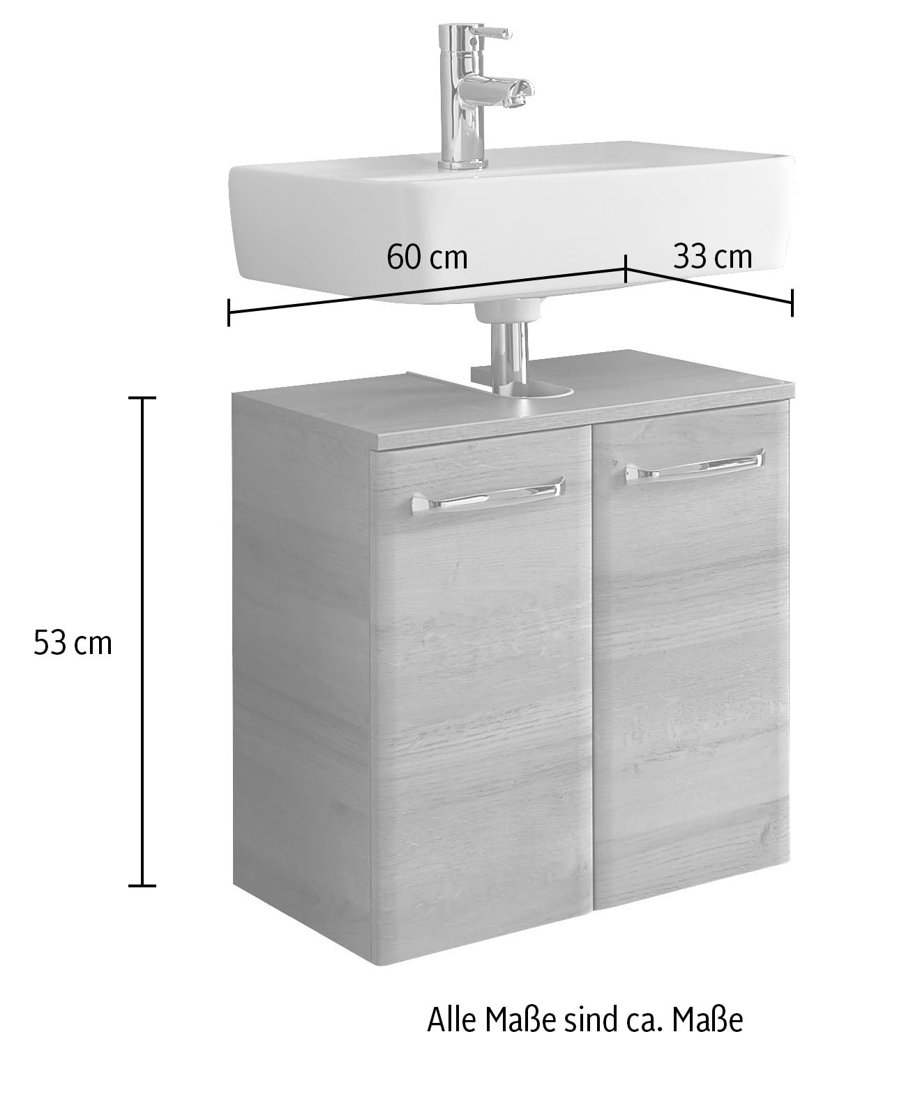 Saphir Waschbeckenunterschrank »Quickset 318, mit zwei Türen, 60cm breit« 1 Stk. tlg.