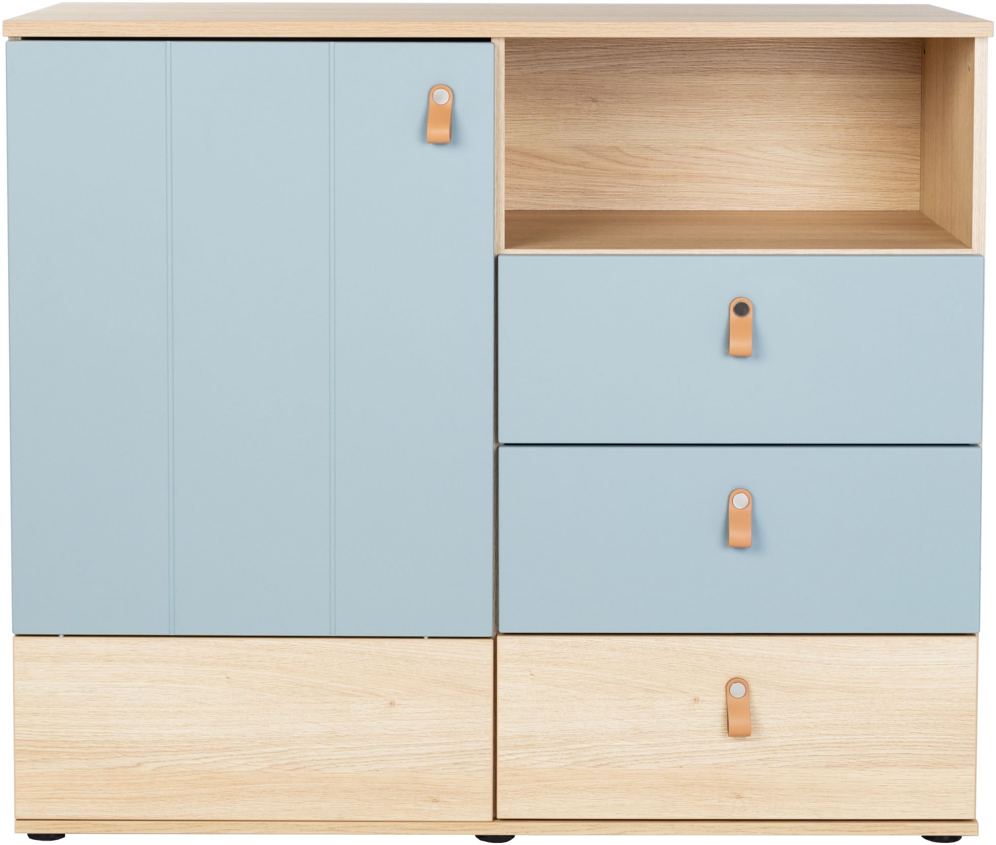 arthur berndt Babyzimmer-Komplettset »Babyzimmer-Set »Roofy« 3-teilig mit 2-türigem Kleiderschrank«, (Set, 3 tlg., Babymöbel-Set »Roofy« Kleiderschrank,Kinderbett+Wickelkommode)