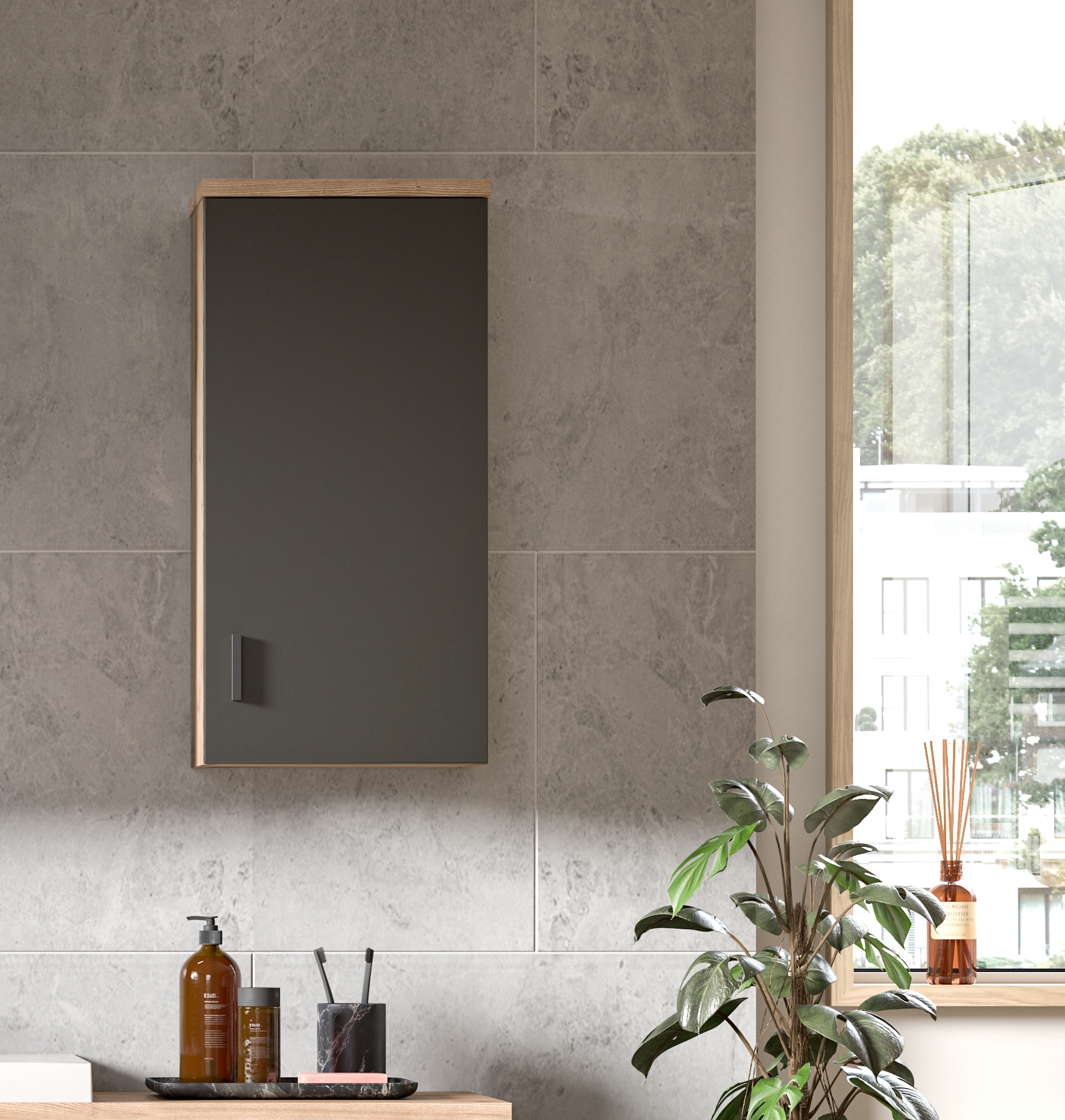 welltime Hängeschrank »Dolo, Breite 37 cm, 1 Tür (Türanschlag wechselbar), 1 Einlegeböden« 1 Stk. tlg. Badmöbel, Badschrank, Schrank, Wandschrank, Bad, Badezimmer