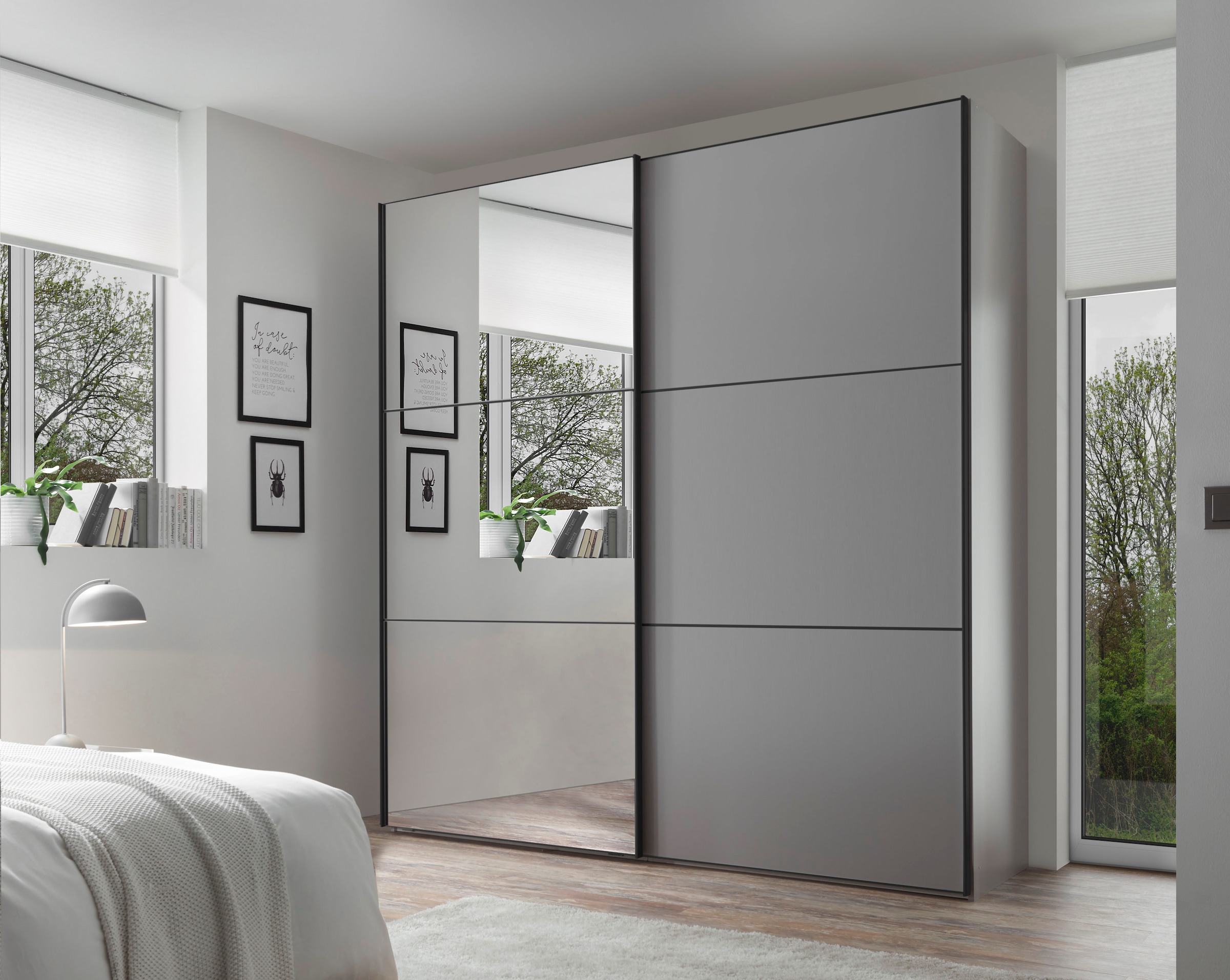STAUD Schwebetürenschrank »Includo, Made in Germany« Mit Spiegeltüre und vier verschiedenen Ausstattungsvarianten