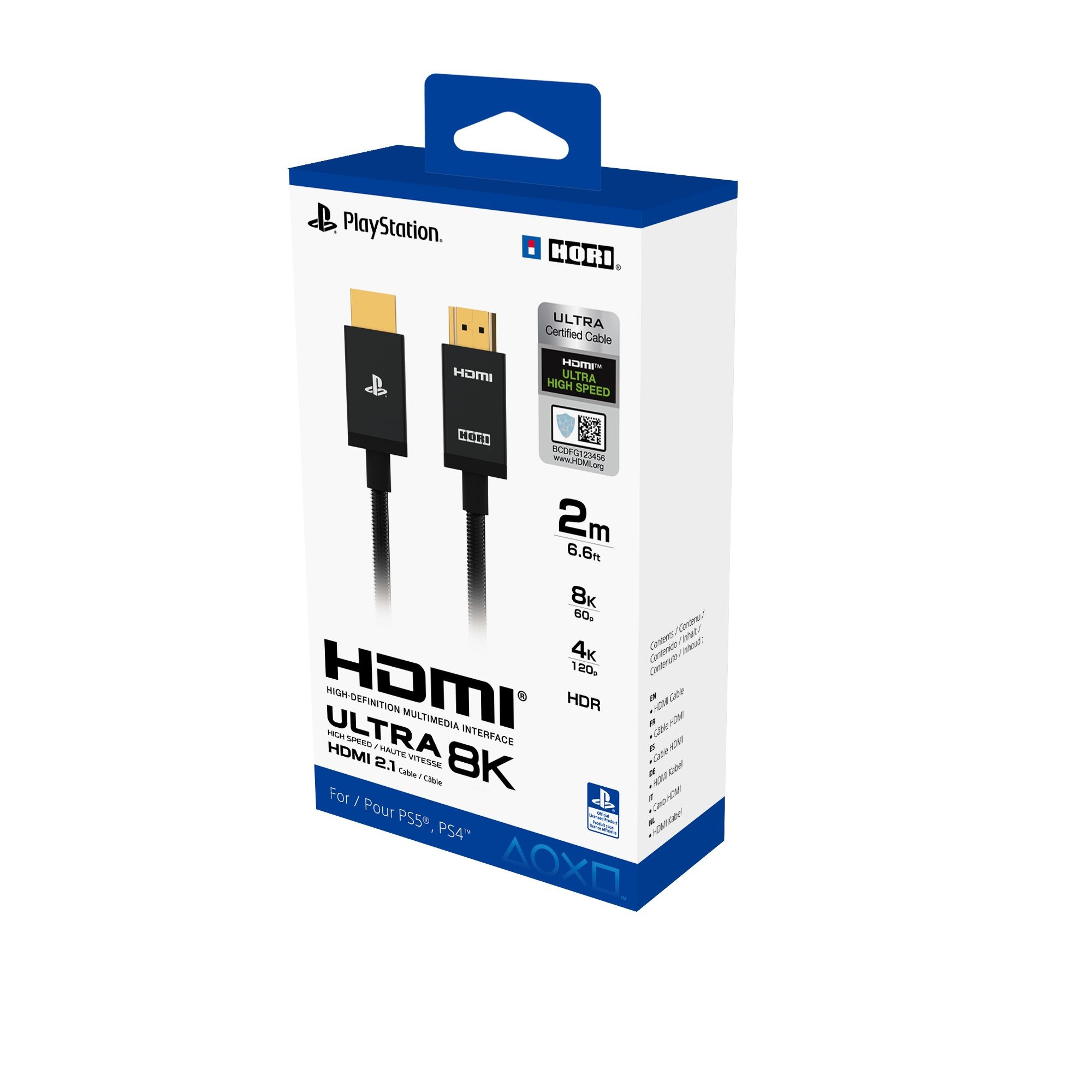 Hori HDMI-Kabel »Ultra High Speed 8K HDMI 2.1 Kabel (2 Meter)« HDMI HDMI 200 cm Offiziell lizenziert von Sony