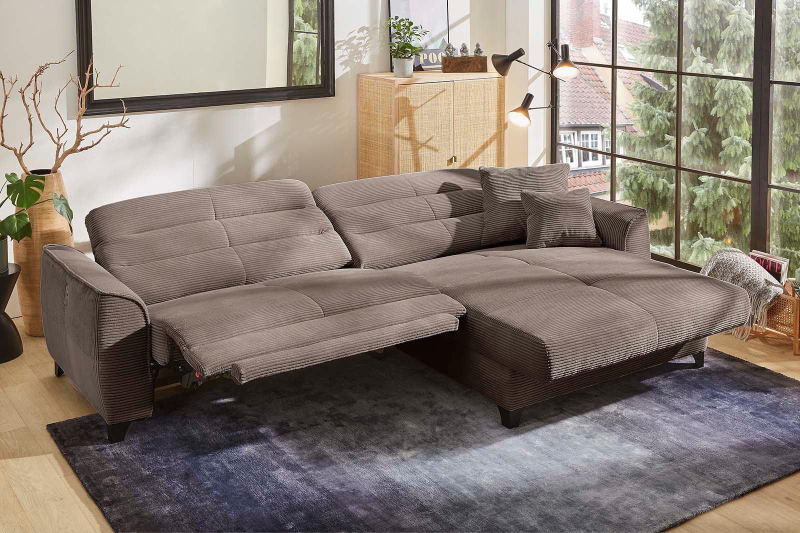 Jockenhöfer Gruppe Ecksofa »Double One L-Form«, mit 2x 120cm breiten, elektromotorischen Relaxfunktionen
