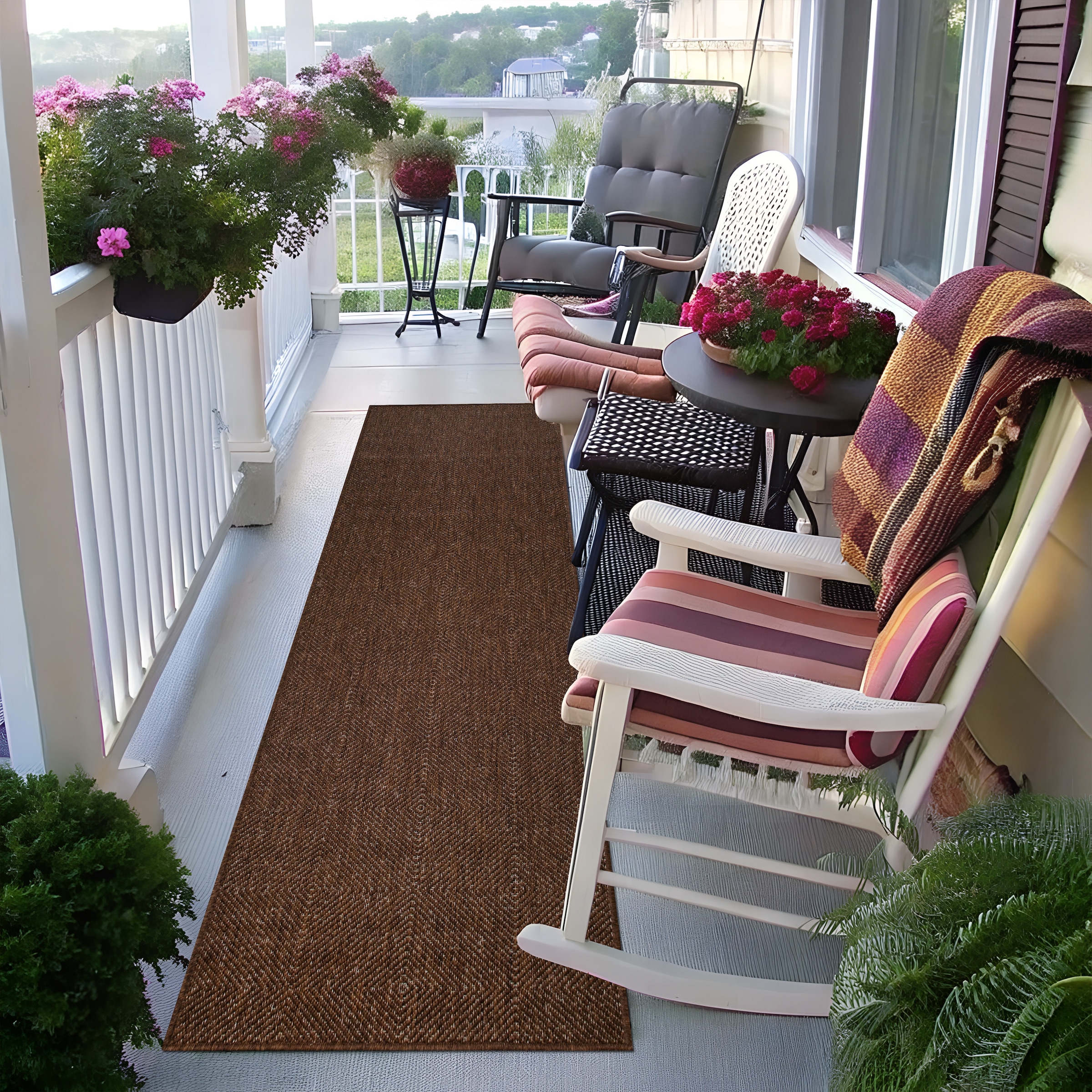 my home Teppich »Anna, auch als Läufer erhältlich« rechteckig 3 mm Höhe In- und Outdoor geeignet, Sisal-Optik, Wetterfest & UV-beständig