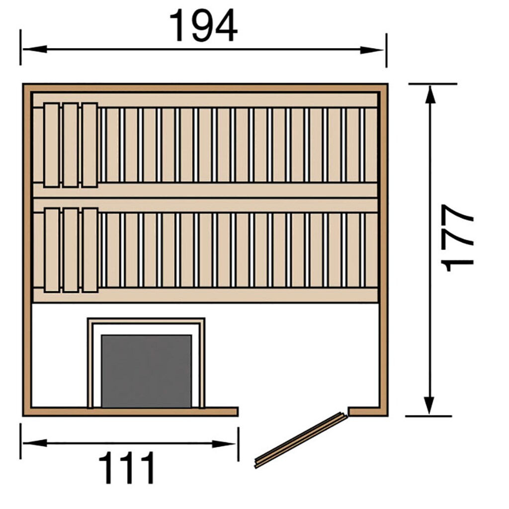 weka Sauna »Halmstad«, (Set), 7,5 kW-Ofen mit digitaler Steuerung