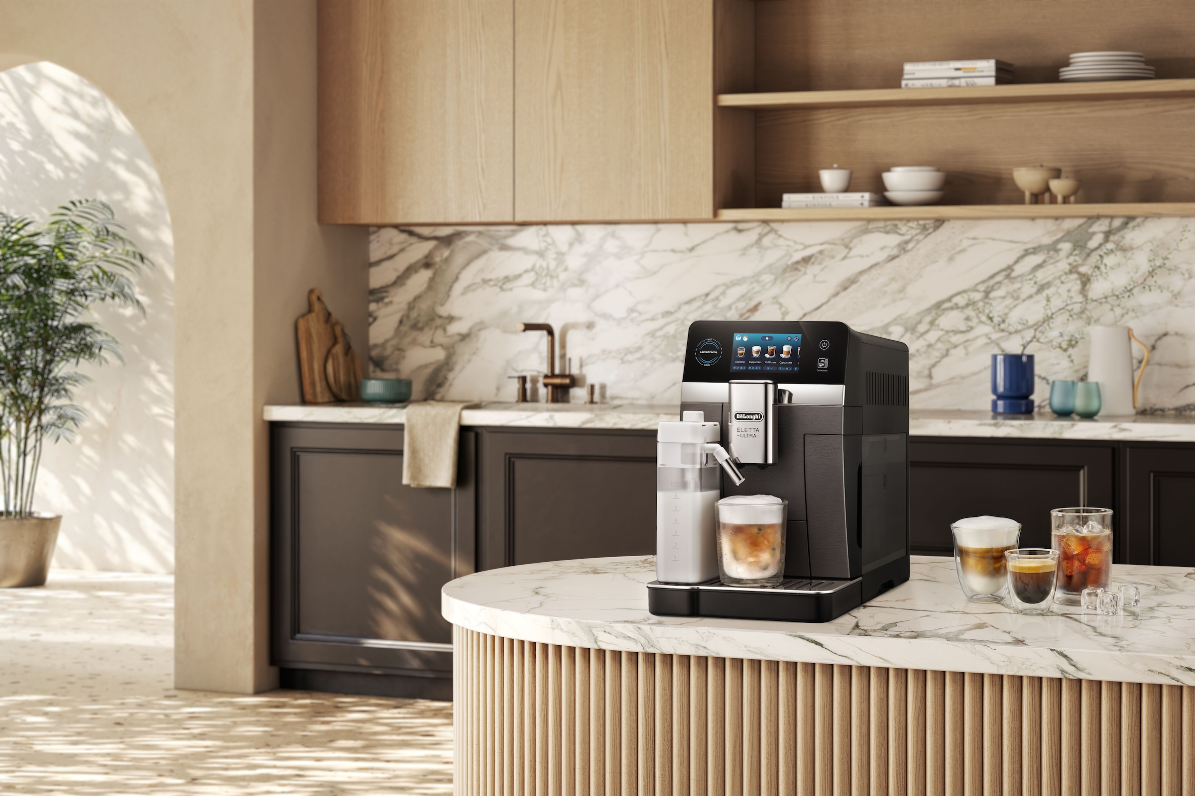 De'Longhi Kaffeevollautomat »Eletta Ultra ECAM470.75.GXB - 50 eiskalte & heiße Kaffeerezepte« Bis zu 65% leiser als Vorgängermodelle, 2 Milchbehälter, Cold Brew