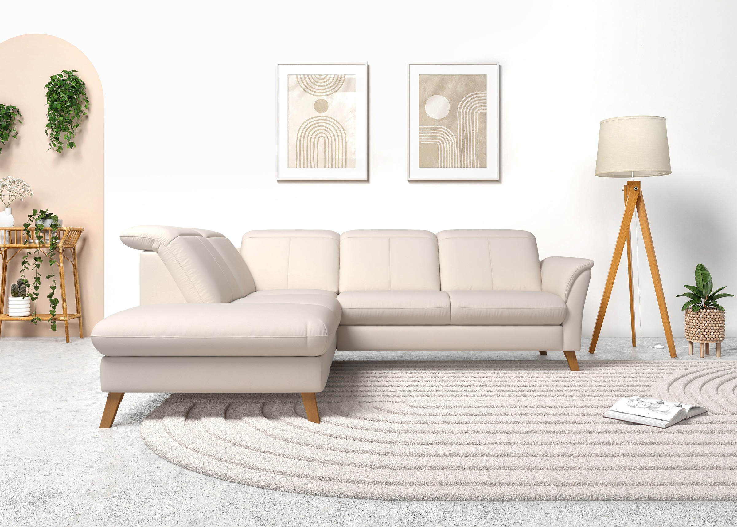 sit&more Ecksofa »Romero L-Form«, wahlweise mit oder ohne TV-Funktion, Bettfunktion, Bettkasten