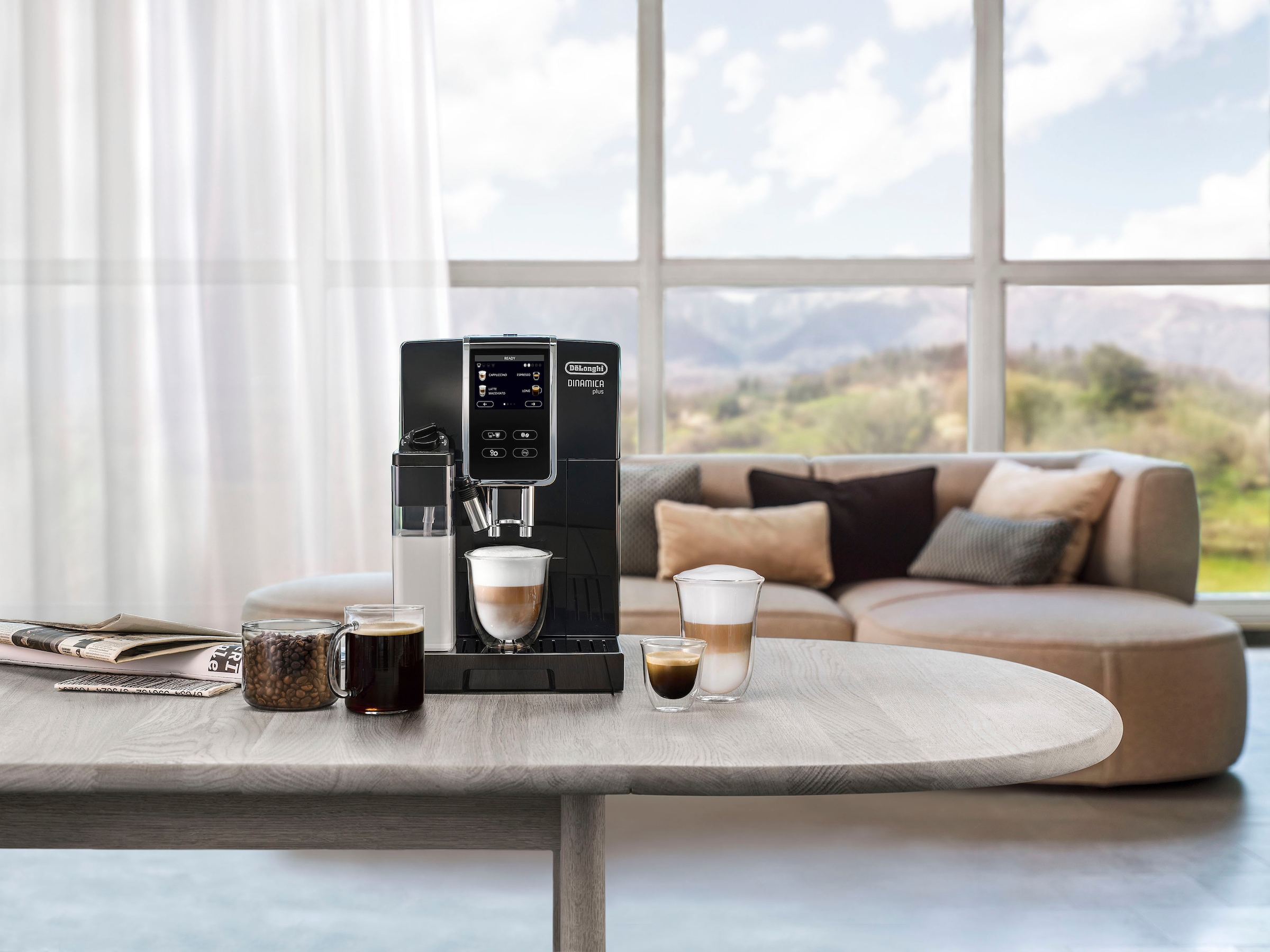 De'Longhi Kaffeevollautomat »Dinamica Plus ECAM 370.70.B«, mit LatteCrema Milchsystem und Kaffeekannenfunktion