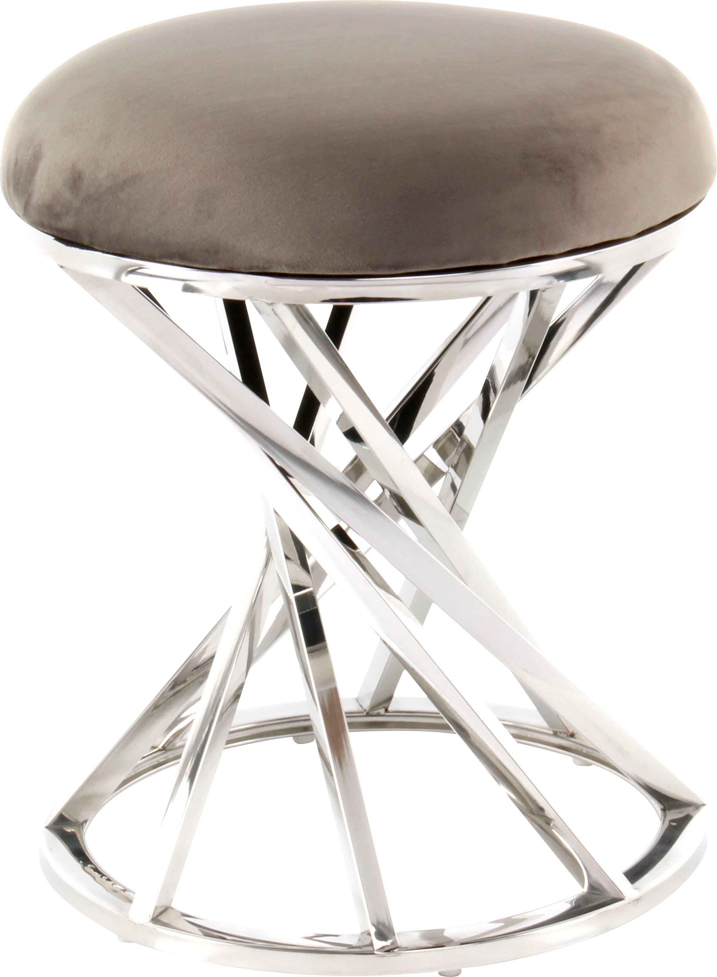 Kayoom Sitzhocker »Hocker Wesley 325,Sitzpouf in elegantem Design, Gestell aus Metall« 1 Stk. tlg. glamourös, hochwertig, mit weichem Sitzkissen und Stoffbezug