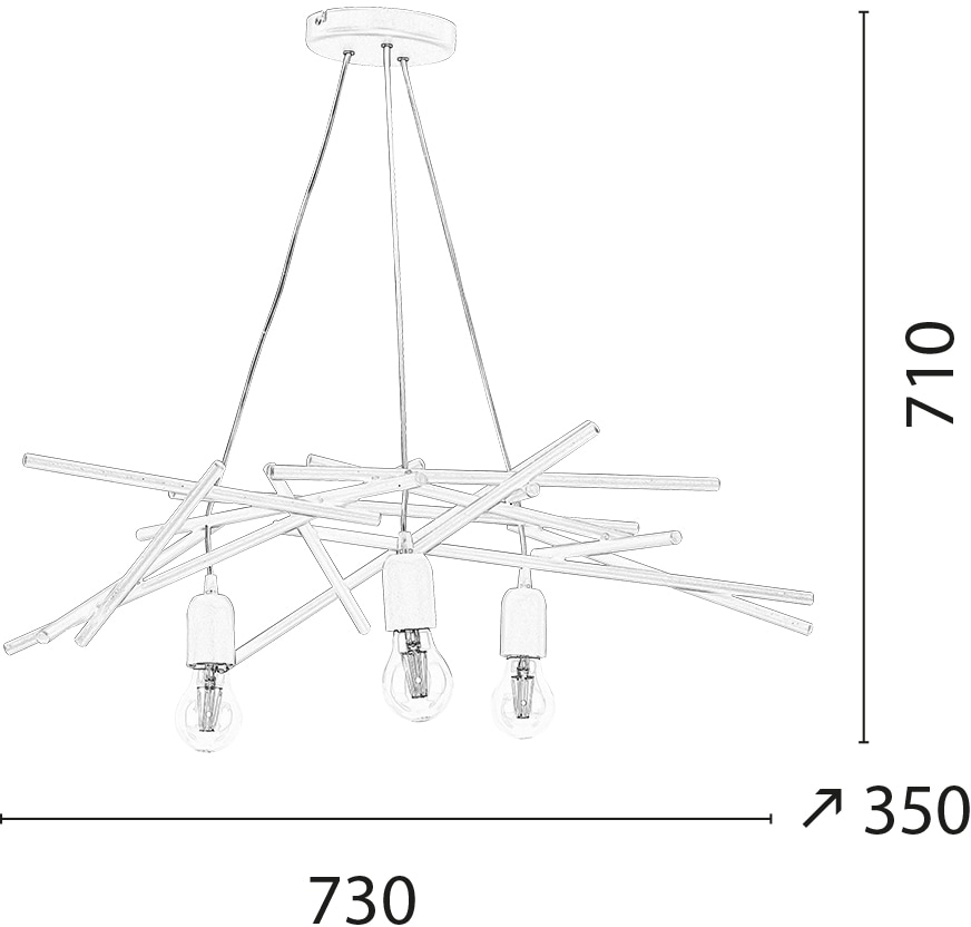 SPOT Light Pendelleuchte »GLENN«, 3 flammig, Leuchtmittel E27 | ohne Leuchtmittel, aus Metall, originelles Design, passende LM E27, Made in Europe