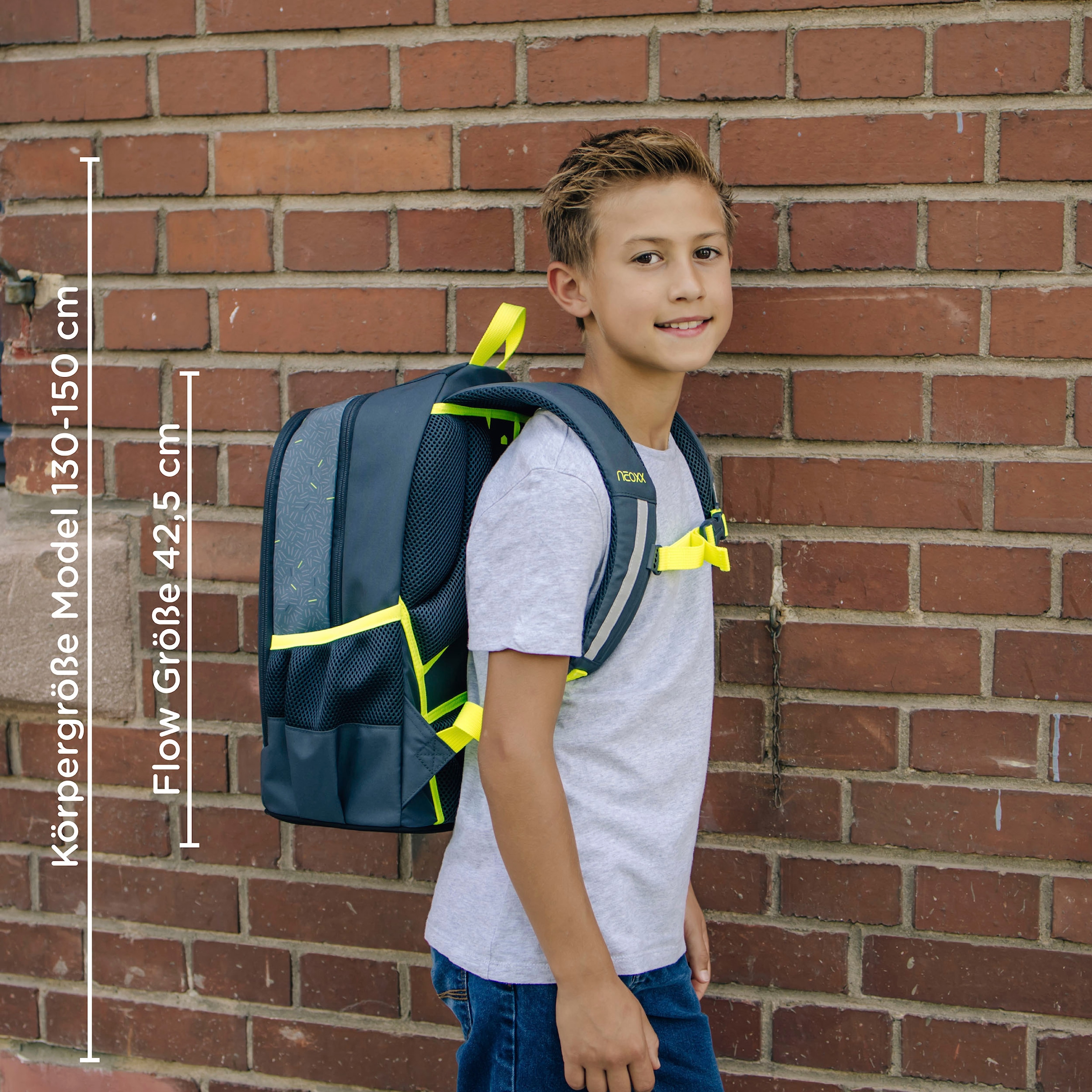 neoxx Schulrucksack »Flow, Boom«, teilweise aus recyceltem Material