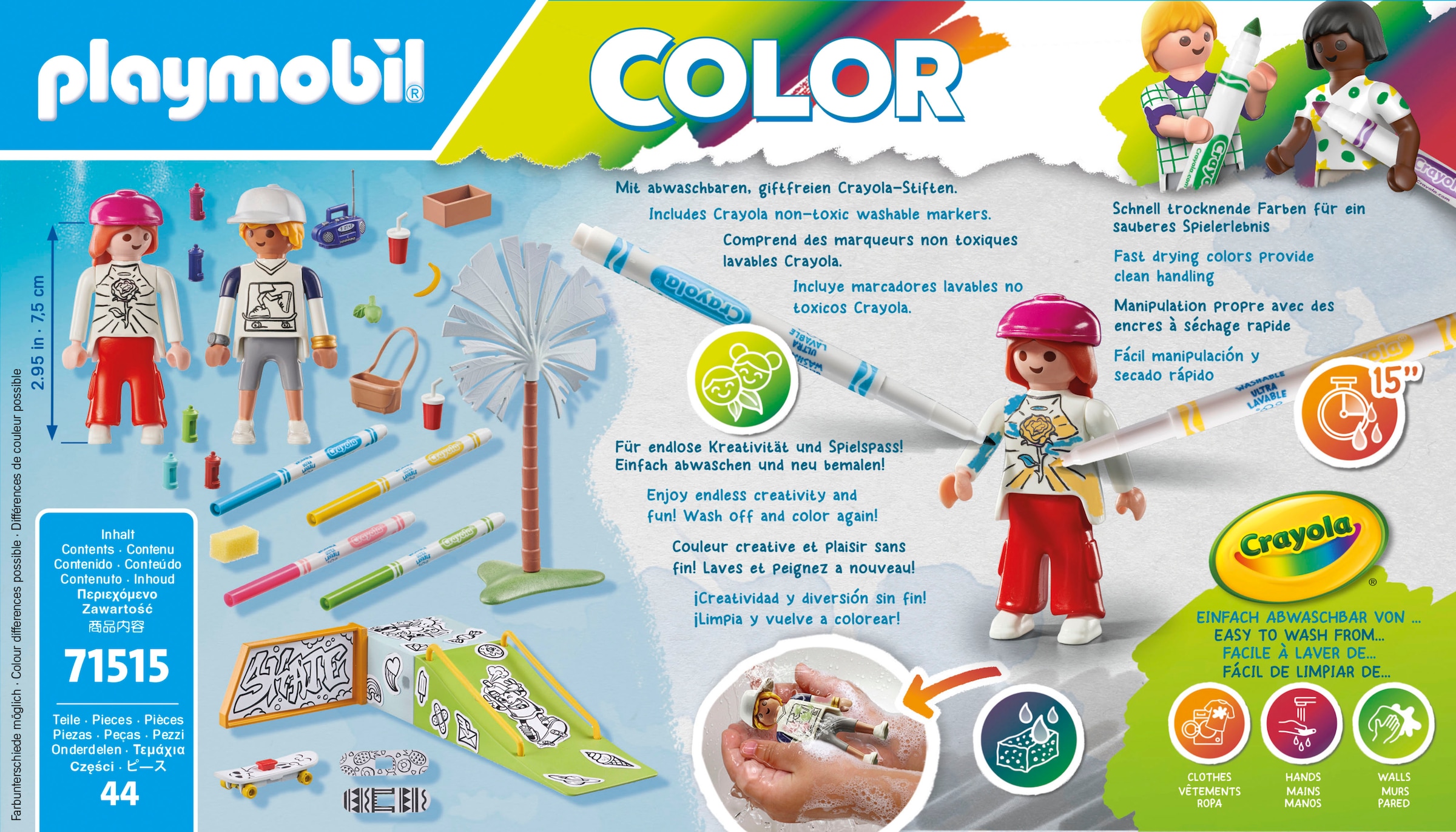 Playmobil® Konstruktions-Spielset »Skatepark (71515), Color«, (44 St.), Made in Europe