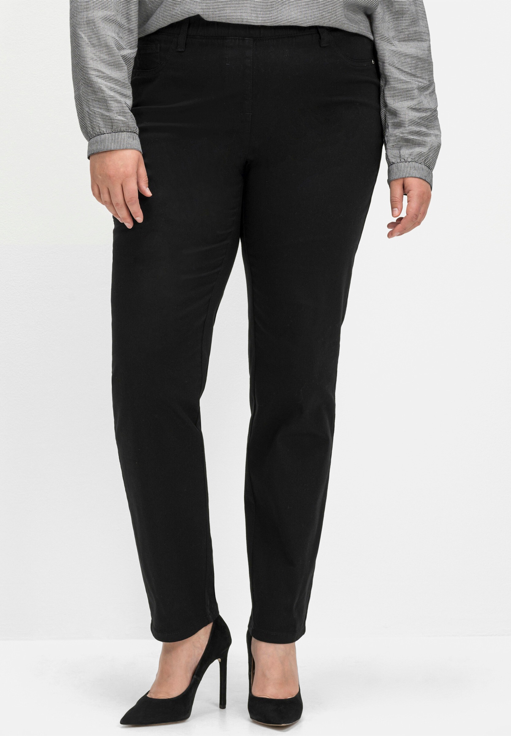 Sheego 5-Pocket-Hose »Schlupfhose Schlupfhose in schmaler Form, aus Twill«  in schmaler Beinform