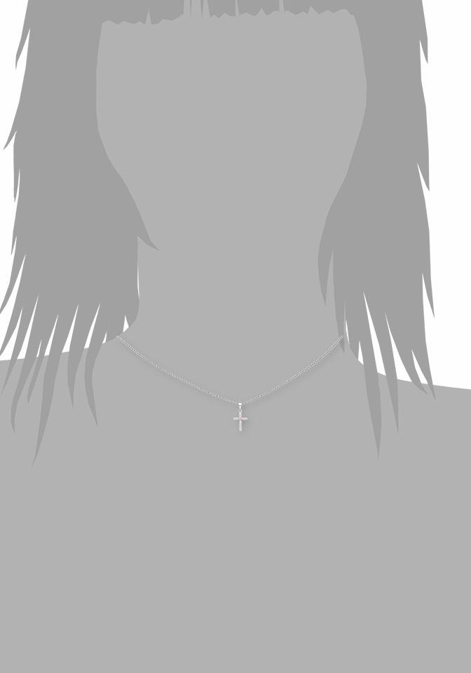 s.Oliver Junior Kette mit Anhänger »Halskette Herz Kreuz« mit Zirkonia (synth.)