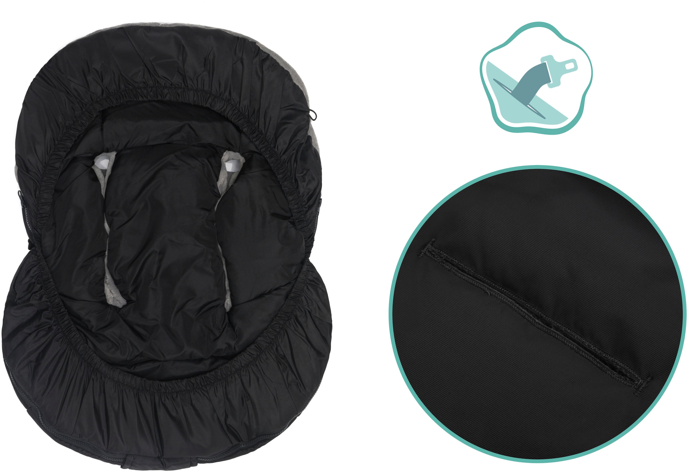 Fillikid Fußsack »Sella Winterfußsack, schwarz«, für Babyschalen