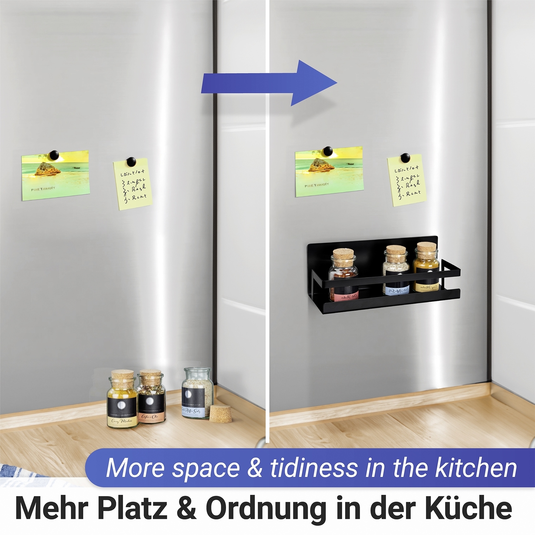 WENKO Gewürzregal »Modell Ima«, magnetisches Küchenregal, pulverbeschichtetes Metall