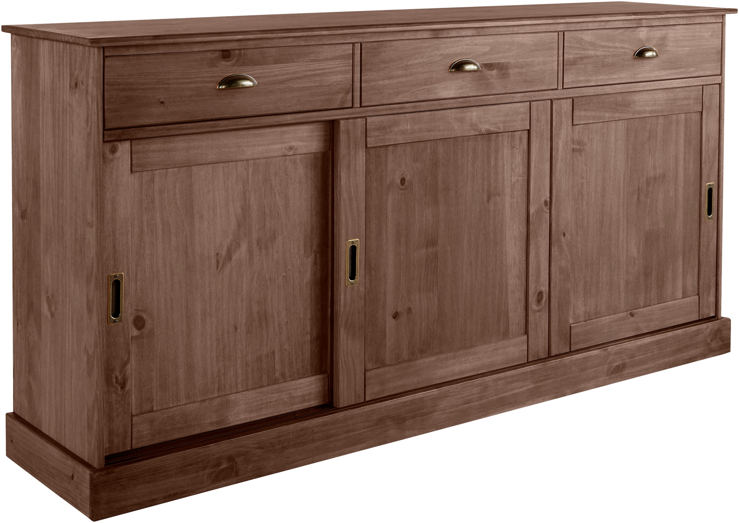 Home affaire Sideboard »Schröder«, Kommode, 3 Schiebetüren, 3 Schubkasten, aus massivem Kiefernholz