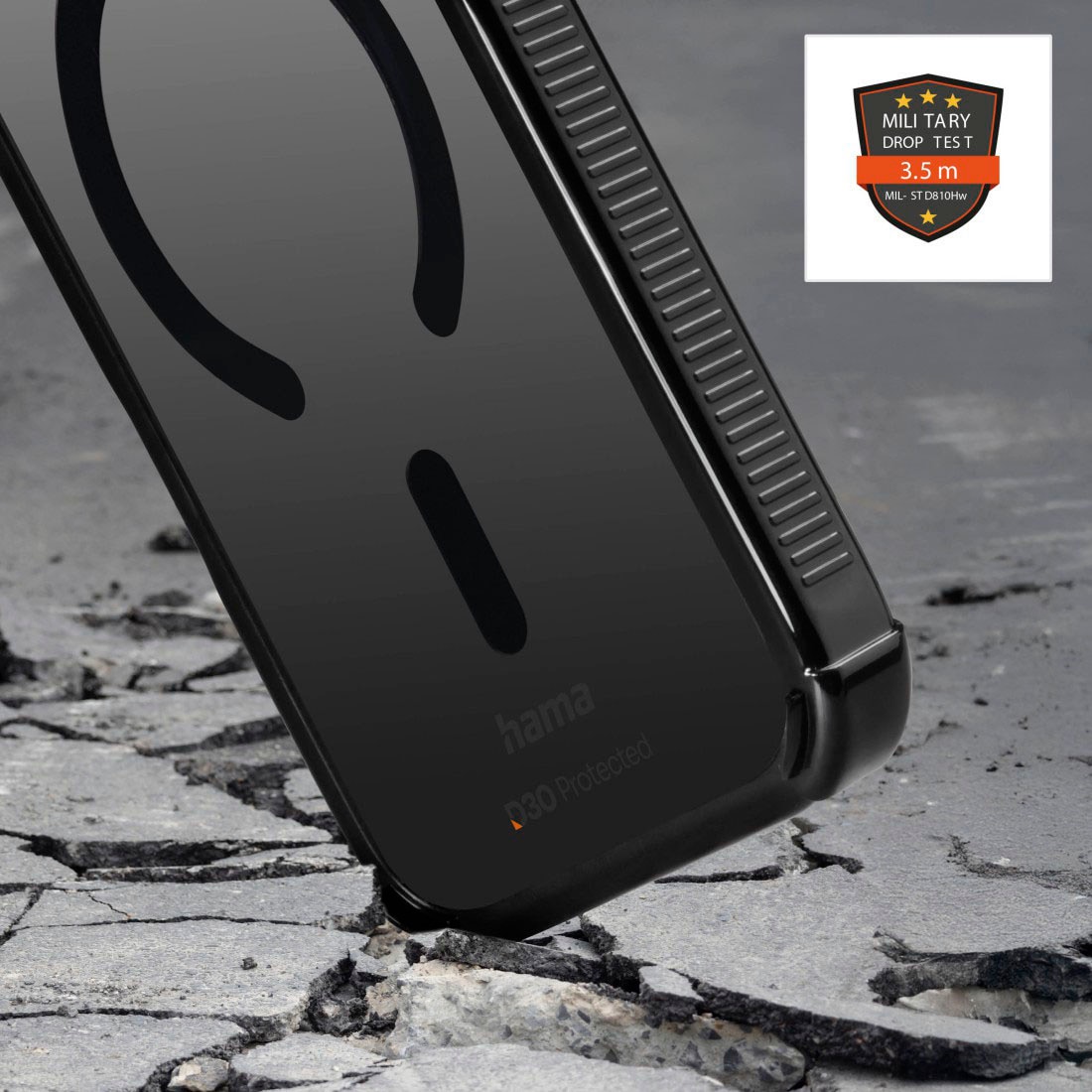 Hama Smartphone-Hülle »Handyhülle magnetisch für Apple iPhone 17 Pro 18 Pro Schwarz« Apple iPhone 17 Pro 3O-Technologie, Kratzschutz, magnetisch, Fallschutz bis 3,5 m