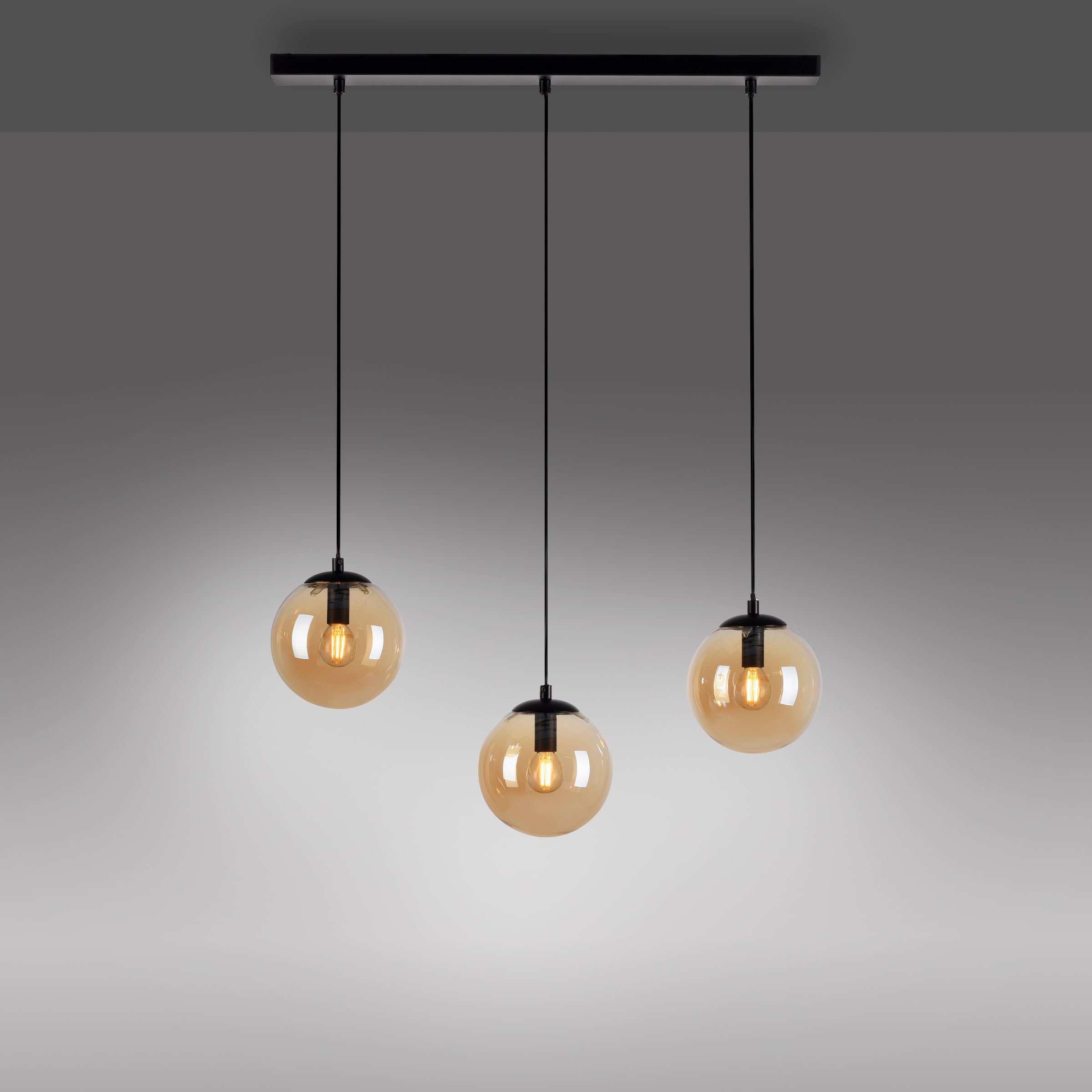 my home Pendelleuchte »Nymölla« E14 Hängeleuchte mit großen Glaskugeln, amberfarben oder opal matt weiß