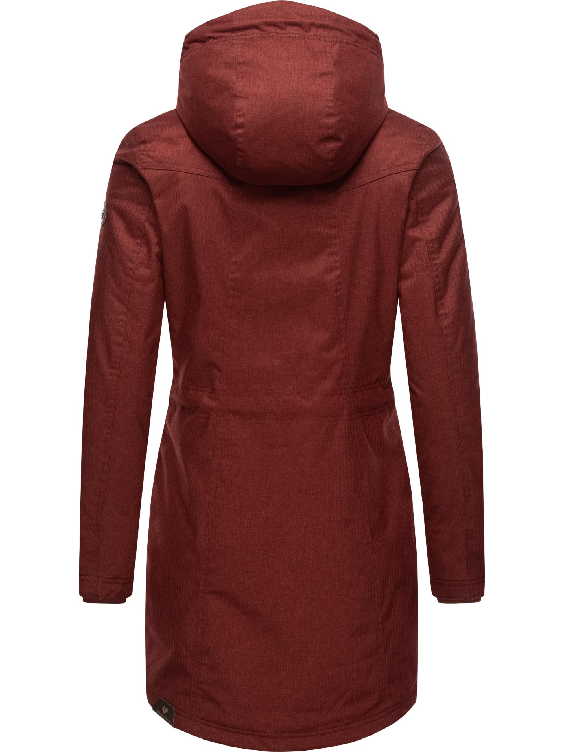 Ragwear Wintermantel »Wintermantel Elsie Melange«, Wasserdichter Winterparka mit Kapuze und Teddyfleece