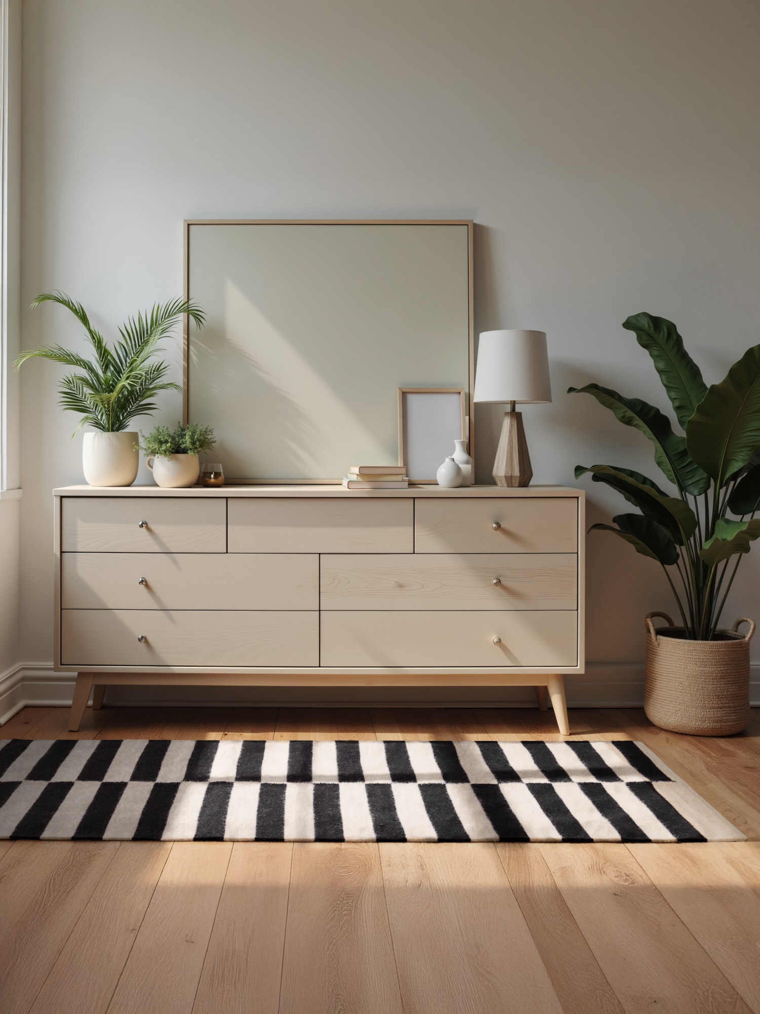 HANSE Home Wollteppich »Donna, schwarz-weiss«, rechteckig, 5 mm Höhe, Handgewebt, Wolle, Natur, Läufer, Wohnzimmer, Schlafzimmer, Streifen