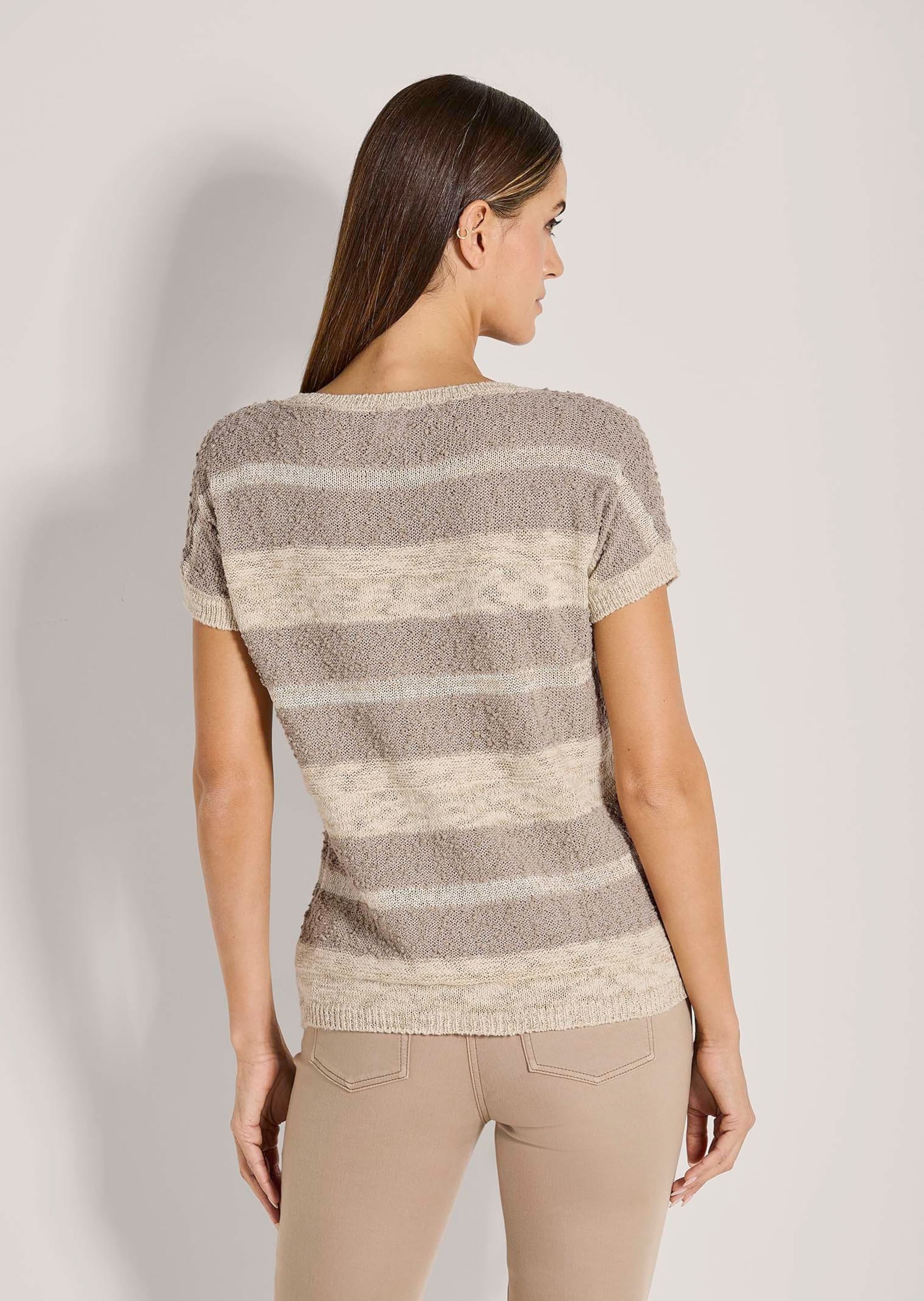 MADELEINE Longpullover »Pullover Kurzarm-Pullover mit Glanz-Effekt«