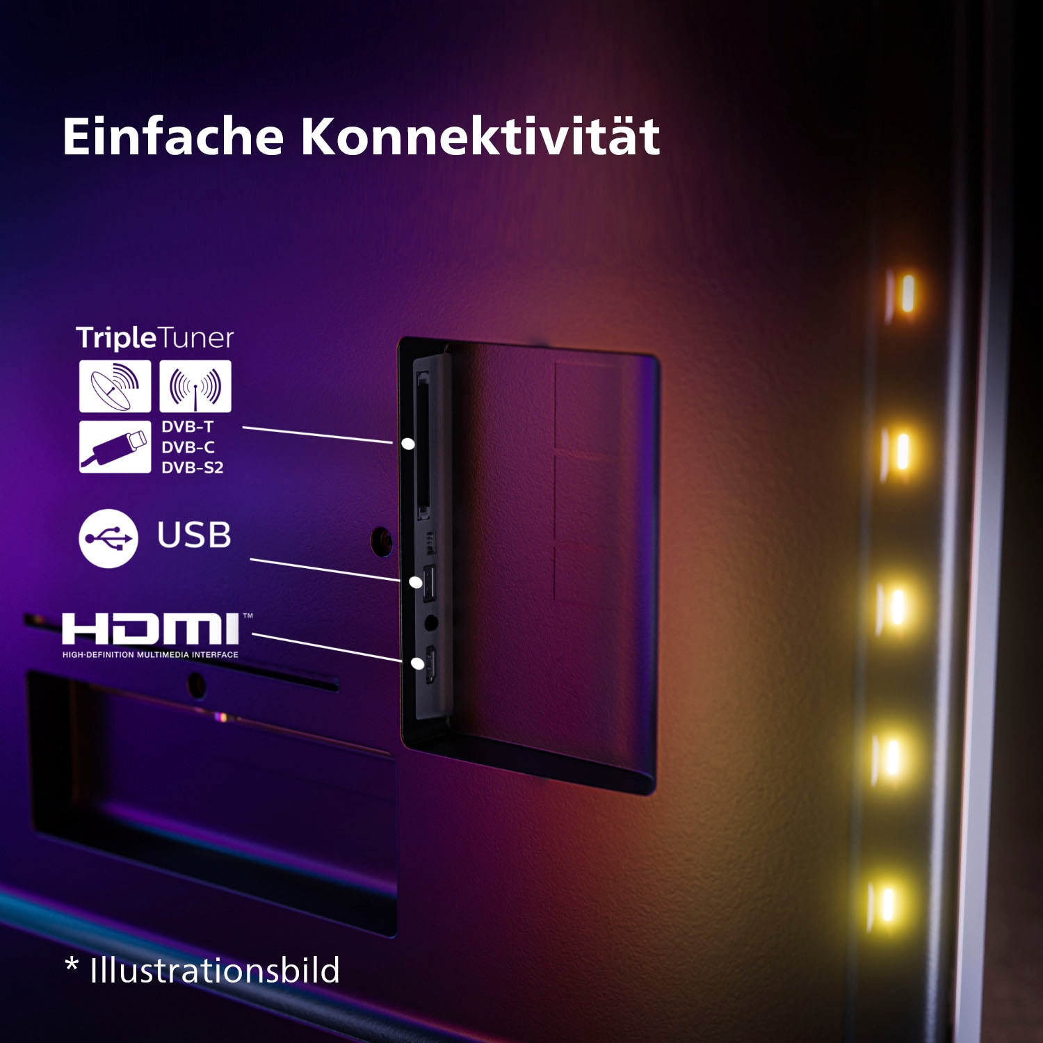 Philips LED-Fernseher, 139 cm/55 Zoll, 4K Ultra HD, Android TV-Google TV-Smart-TV, 3-seitiges Ambilight
