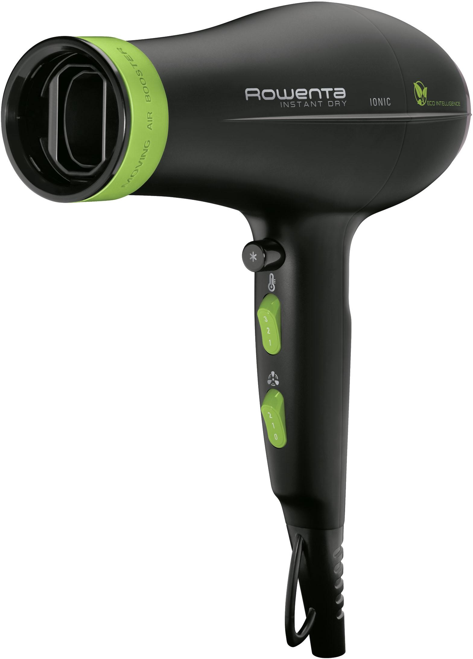 Rowenta Haartrockner »Eco Intelligence Instant Dry, Luftstrom-Booster, langes Kabel 1,8 m,«, 1500 W, 2 Aufsätze, 1500 W, 3 Temperaturen, 2 Geschwindigkeiten, Kaltstufe, Föhn, CV6030