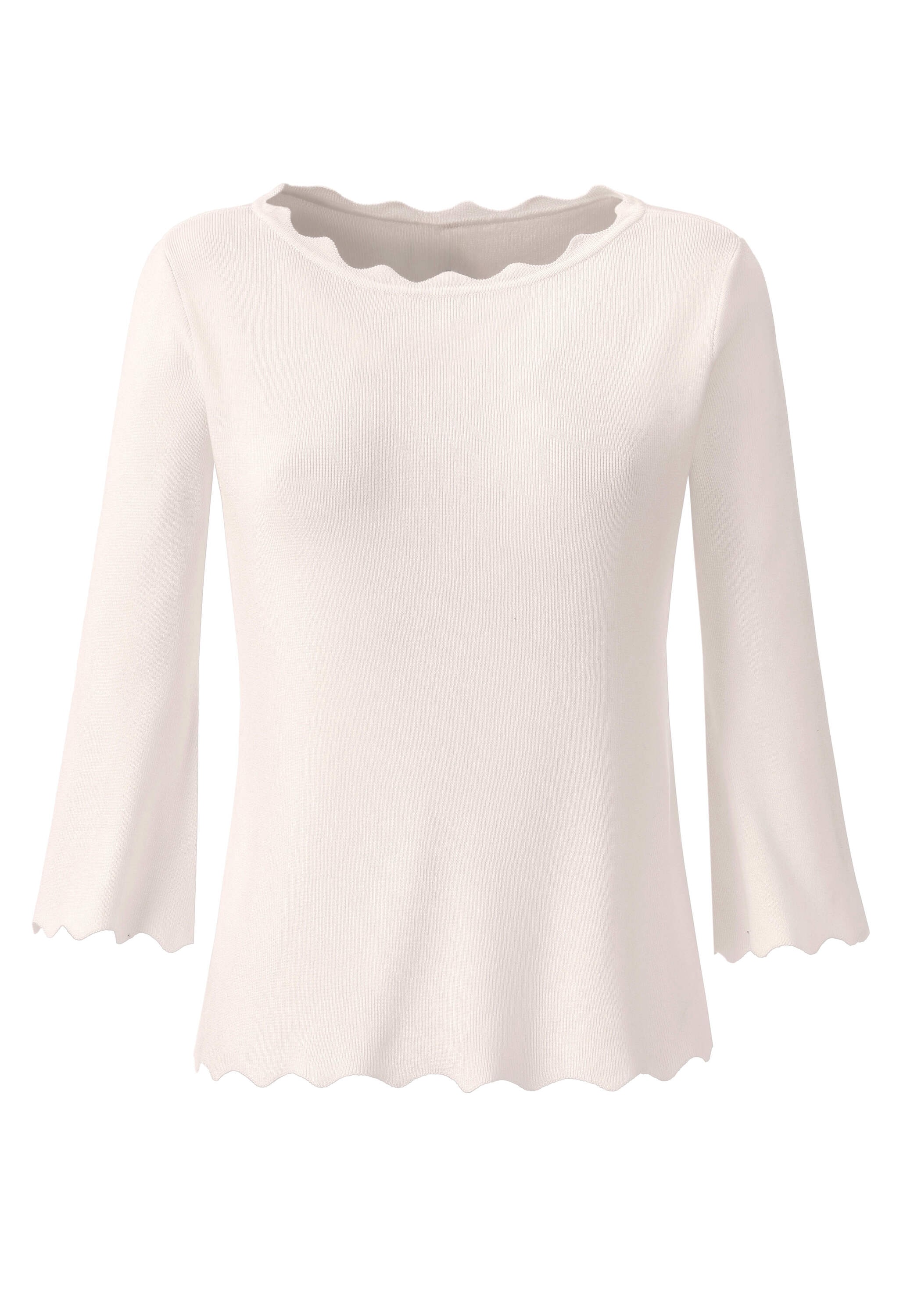 heine Longpullover »Feinstrick-Pullover Feinstrickpullover mit Trompetenärmeln«