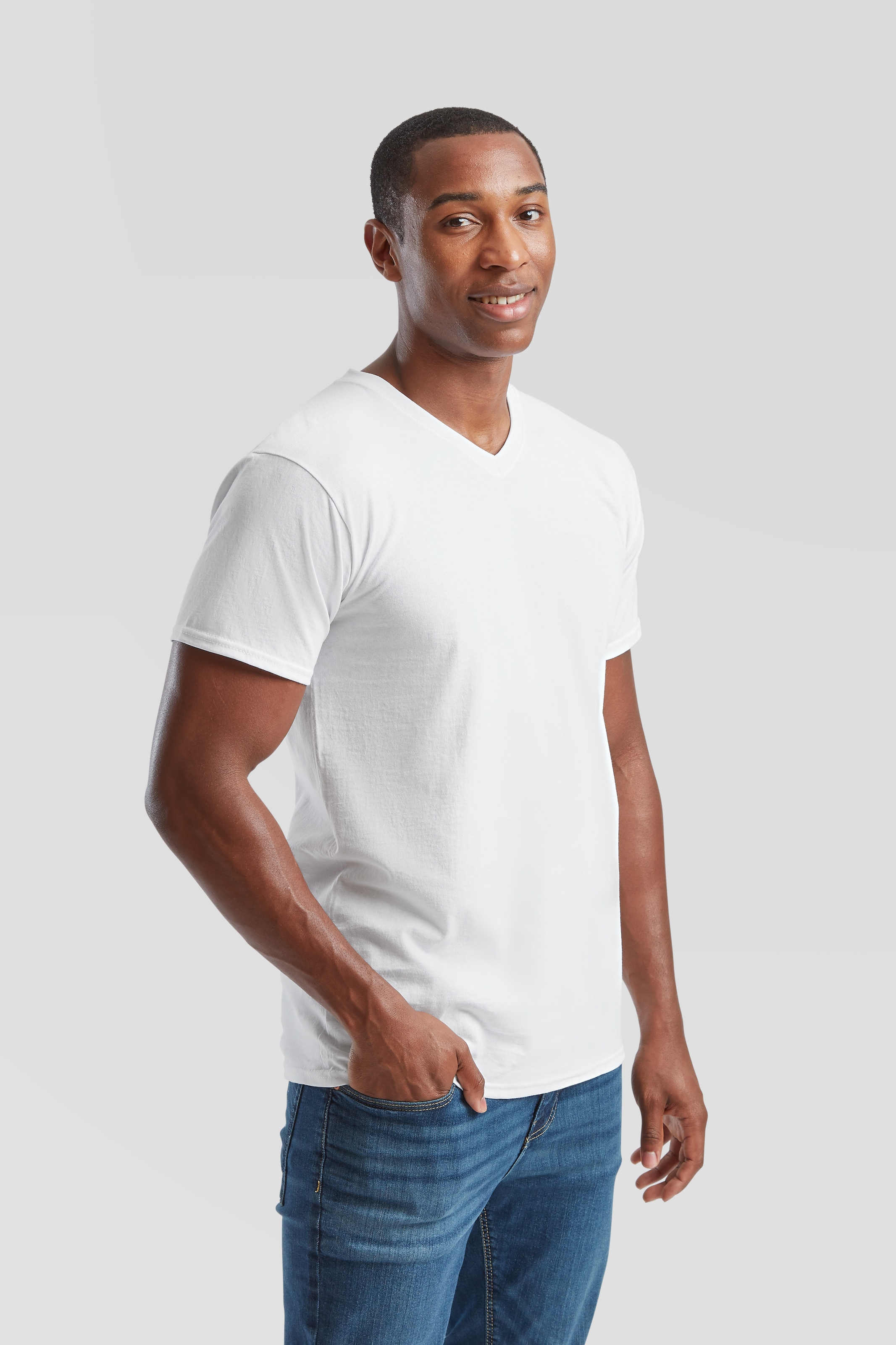 Fruit of the Loom T-Shirt Packung, 6 Stk. tlg. aus Baumwolle, V-Ausschnitt, 6-teilig