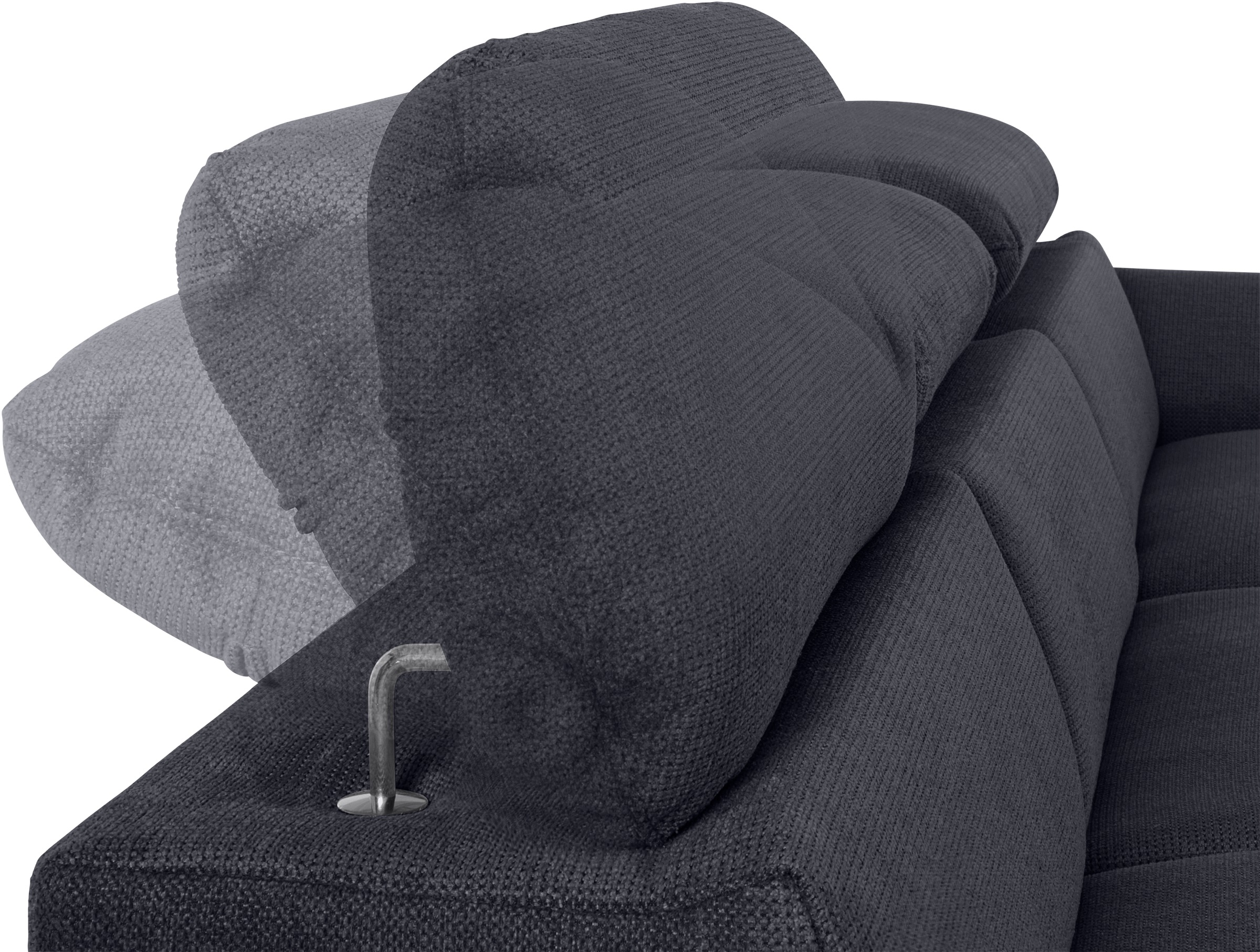 COTTA Ecksofa »Lola L-Form mit Kopfteilfunktion & Hocker«, (Set, mit Hocker), wahlweise mit Bettfunktion, Bettkasten & Armteilverstellung