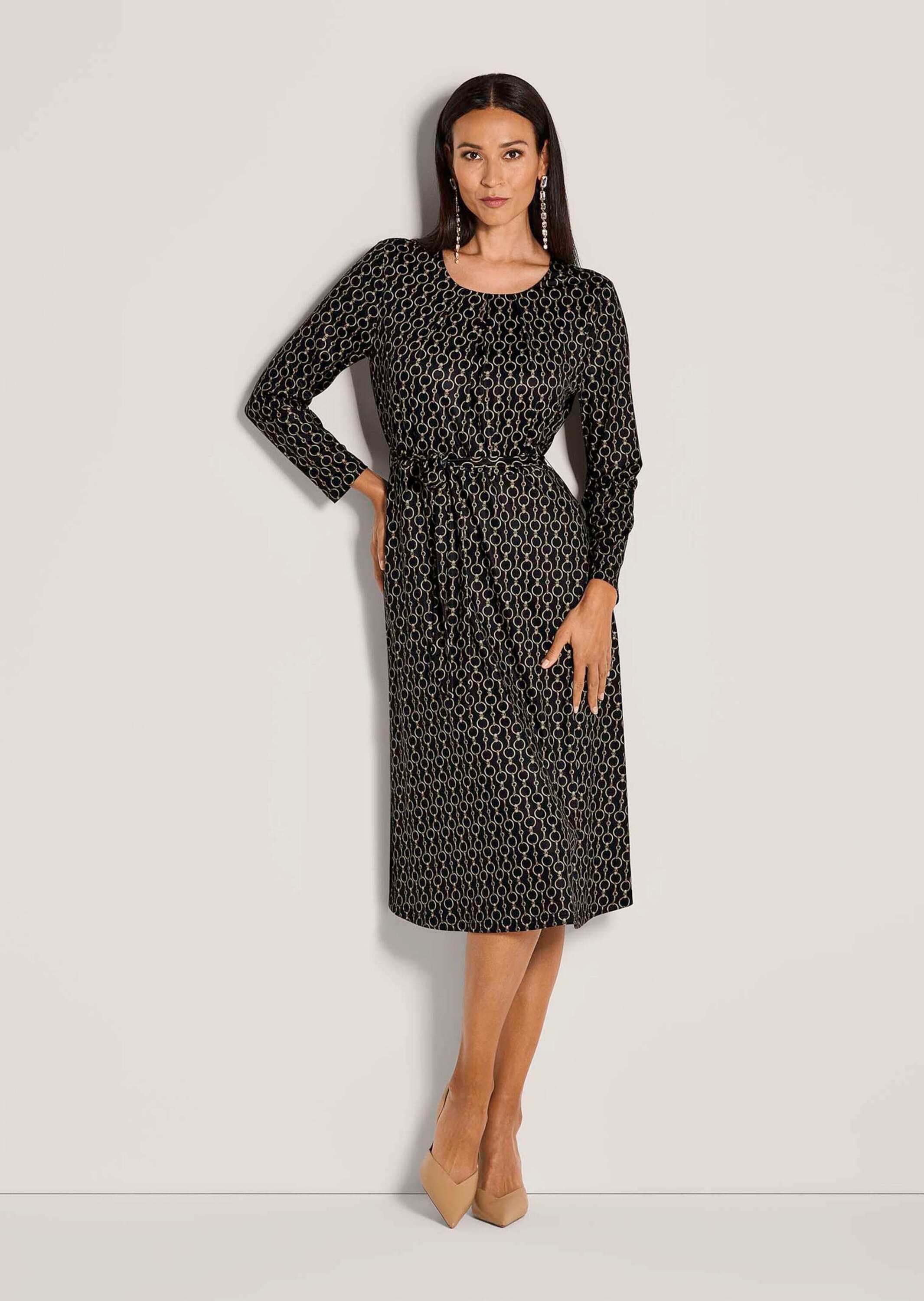 MADELEINE Sommerkleid »Kleid Elegantes Kleid mit grafischem Muster« Mit Taillennaht