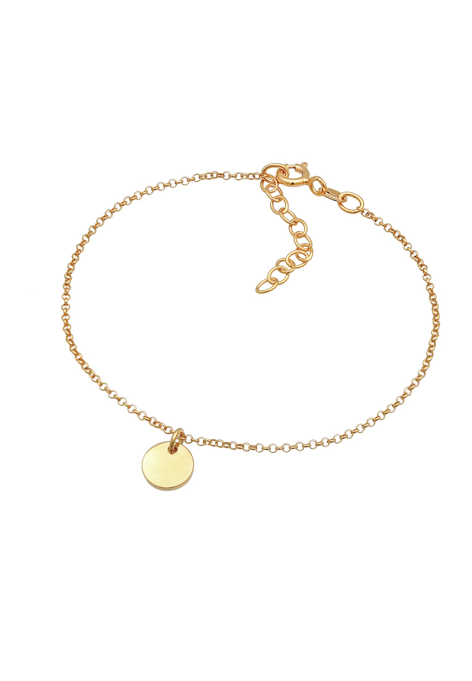 Elli Armkette »Armband Plättchen Rund Coin Basic Trend Geo 925 Silber«