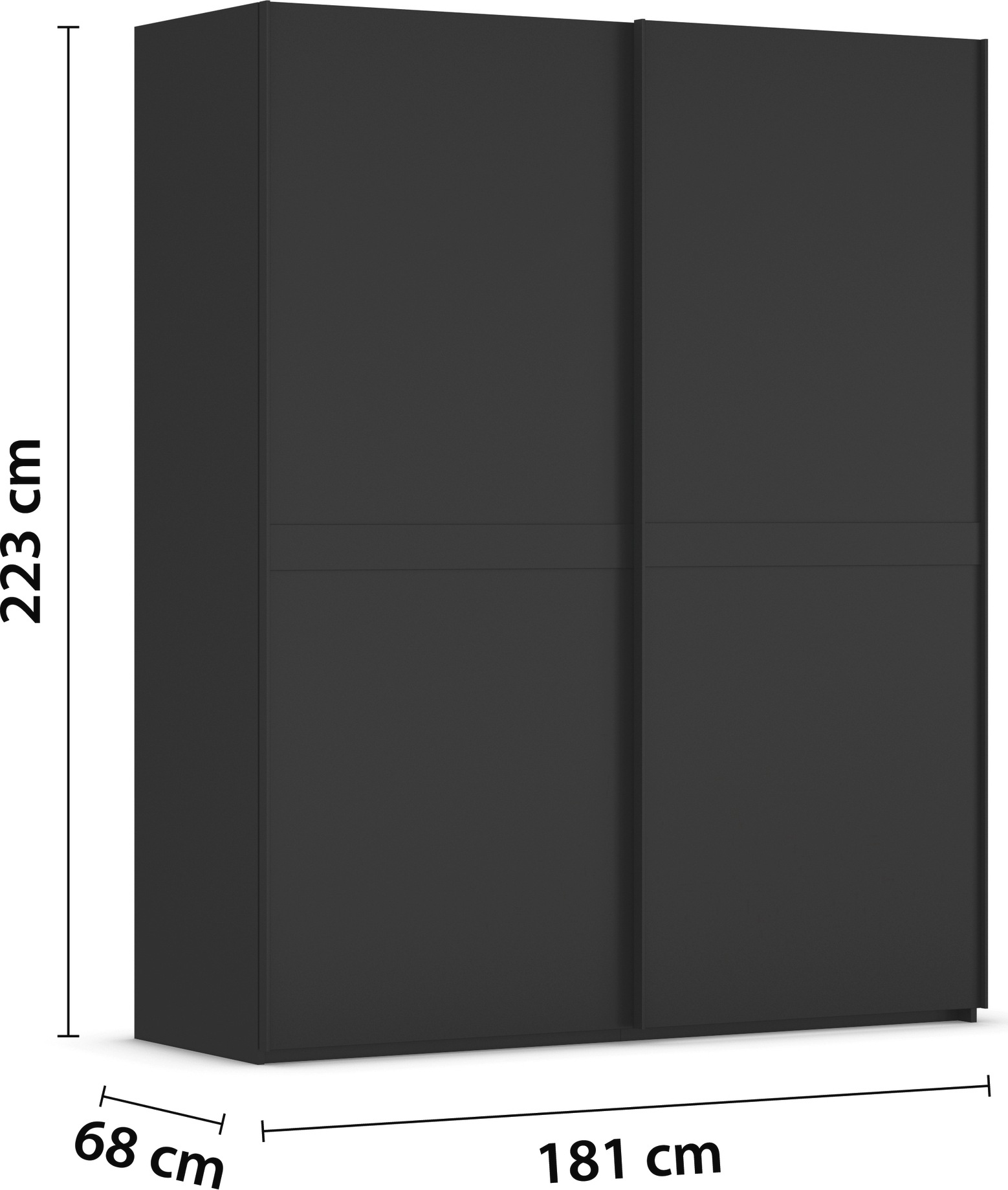 rauch Schwebetürenschrank »Kleiderschrank Schrank Garderobe Schlafzimmerschrank SCALE-LINE«, edle Optik mit Bauchbinde in Korpusfarbe Dekorfront MADE IN GERMANY