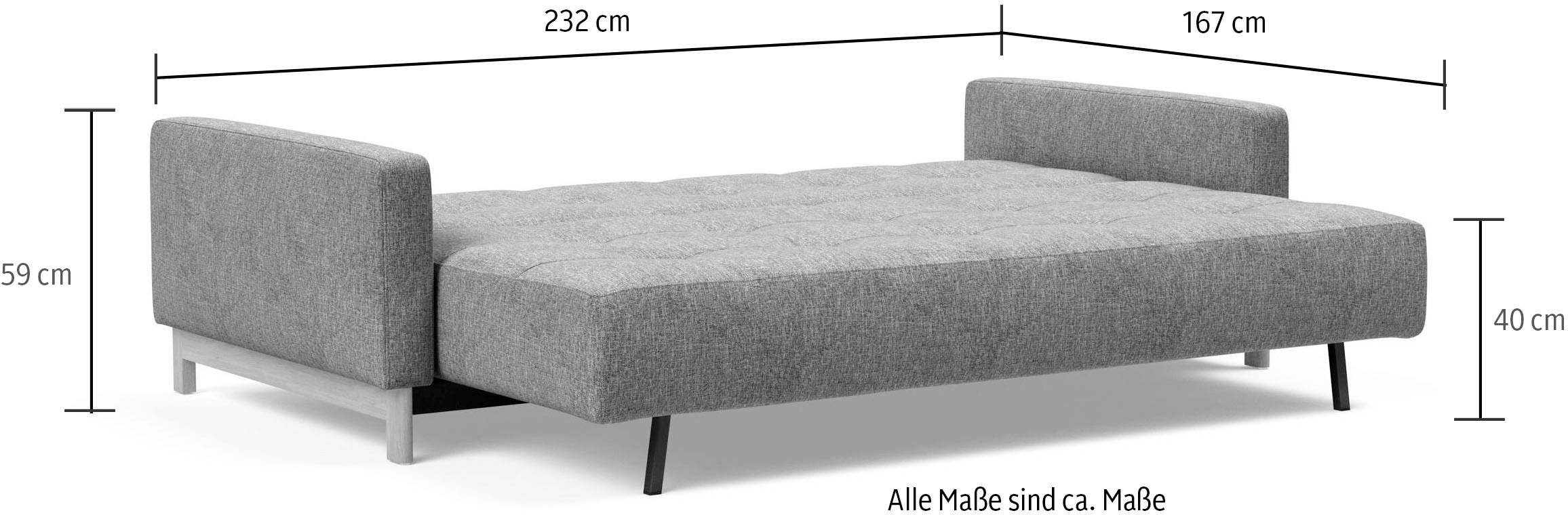 INNOVATION LIVING ™ Schlafsofa »Pyxis 3-Sitzer mit extrabreiter Bettfunktion, Skandi-Design«, Multifunktionssofa, extrabequem durch Taschenfederkern, Dauerschläfer