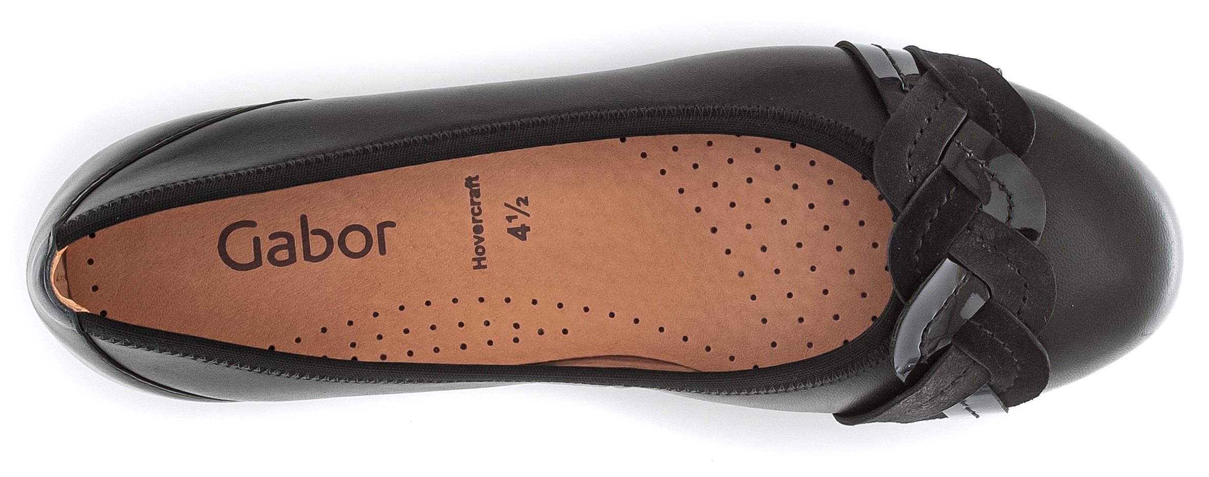 Gabor Ballerina, Flache Schuhe, Slipper mit modischem Zierriegel